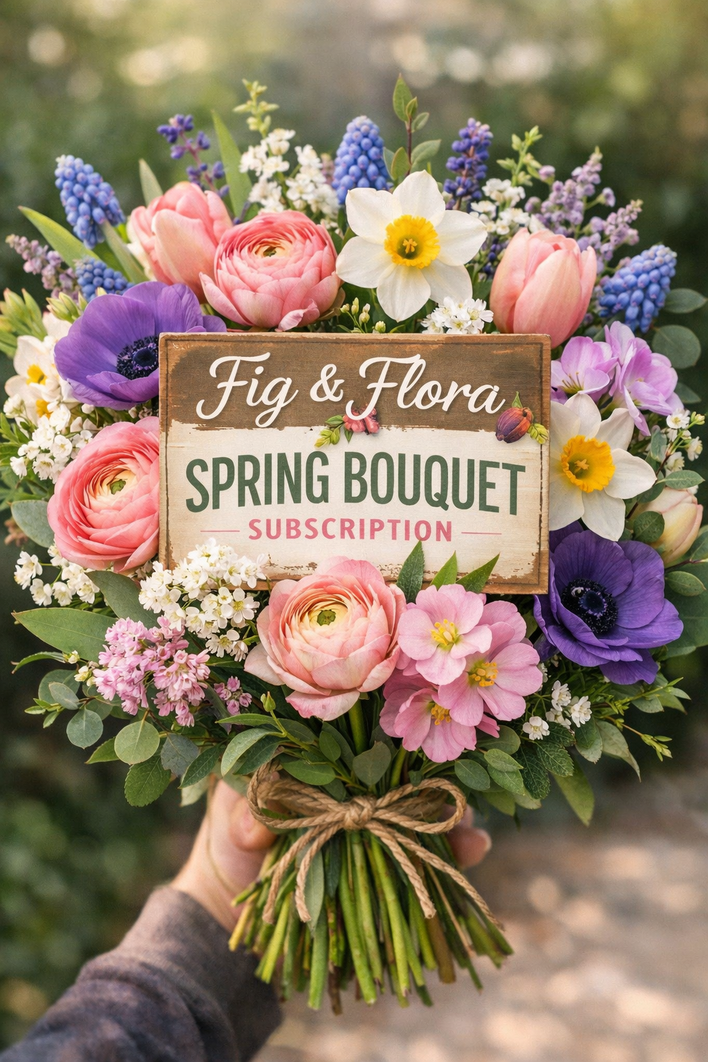 Spring March & April Hand Tied Bouquet Subscription