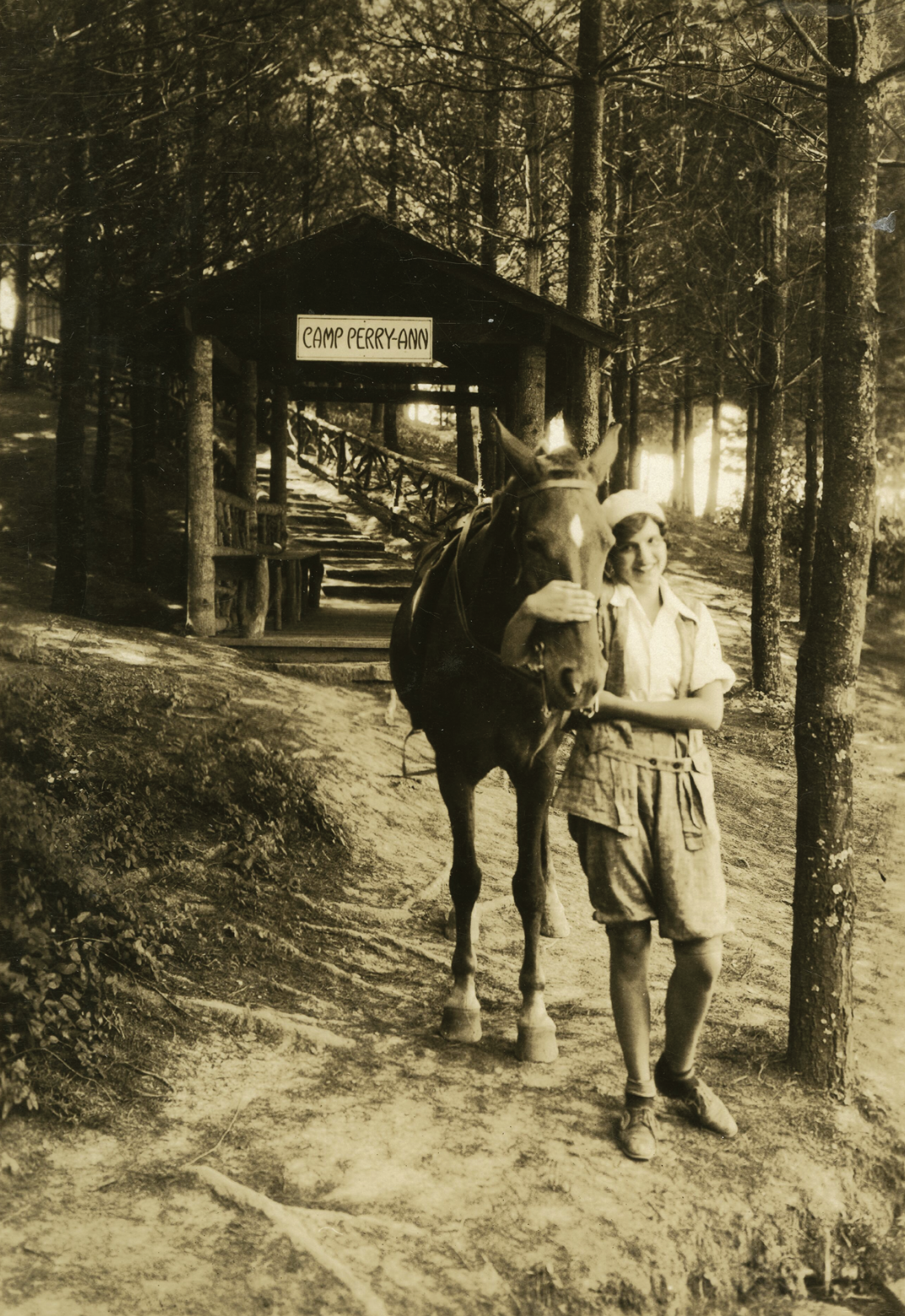    Camper at Camp Perry-Ann (Brevard, NC) in the 1930s, the only camp in the South for Jewish girls at the time. Photo courtesy of Transylvania County Library   