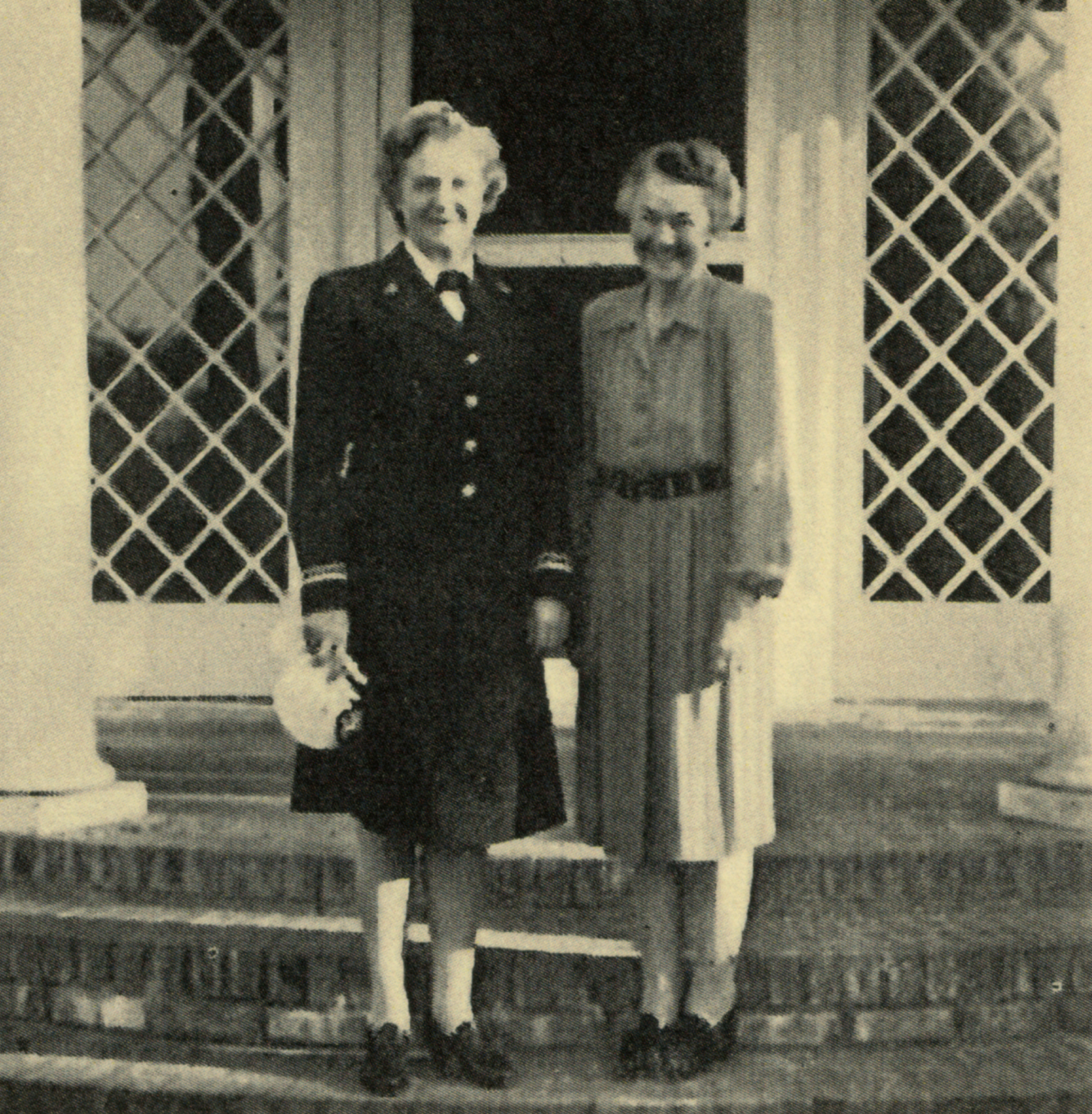    Ellen “Jerkey” Hume Jervey  (left), Assistant Director at Rockbrook Camp (Brevard, NC), with Founder, Nancy Carrier (right). Jervey left her position there during the war years to serve in the WAVES (Women Accepted for Volunteer Emergency Service)