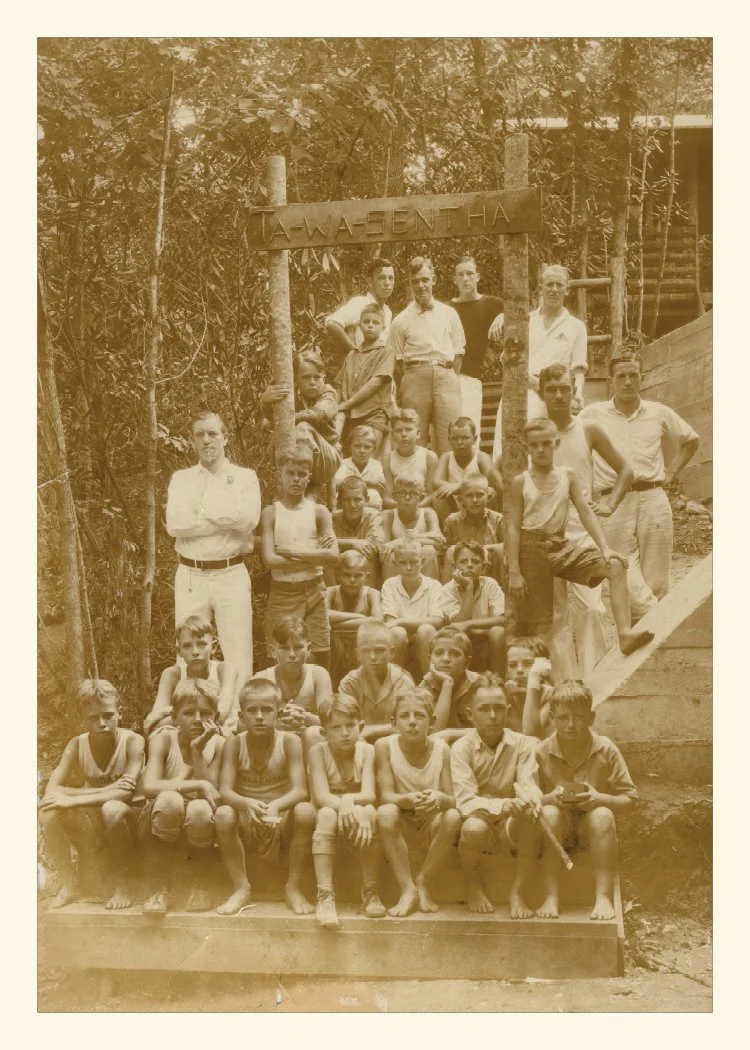 Camp Tawasentha operated as a "little brother" camp of Camp Mondamin (Tuxedo, NC), from 1928-1936 for boys ages 7-11.