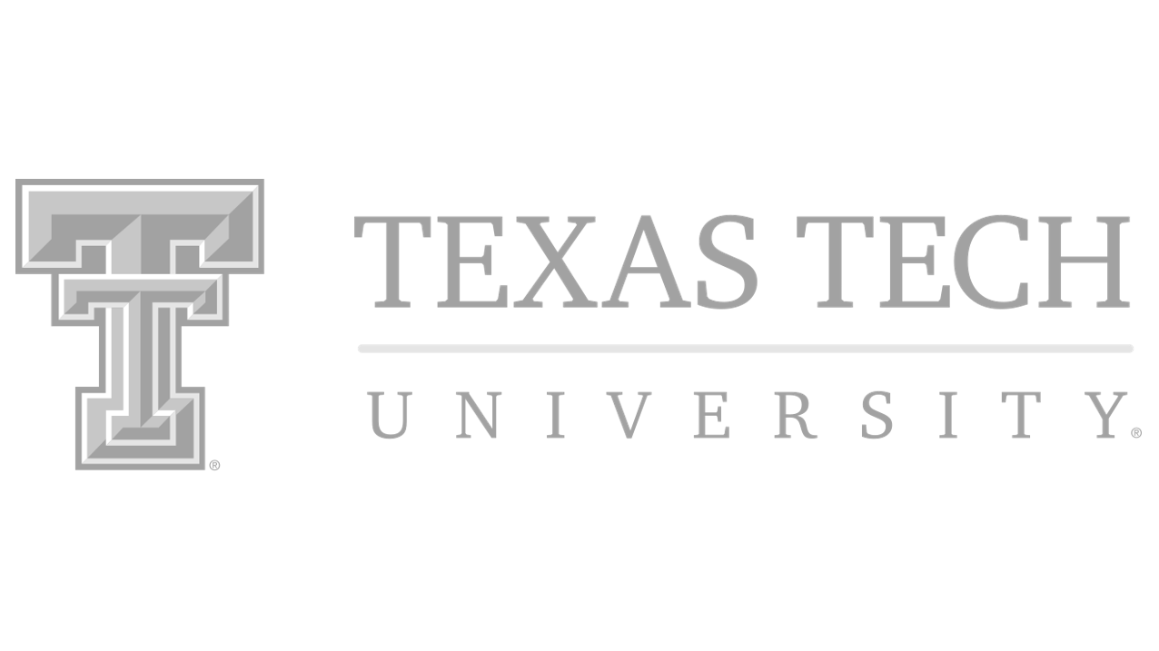 Gray emblem of Texas Tech University with the text 'TEXAS TECH UNIVERSITY' to the right.