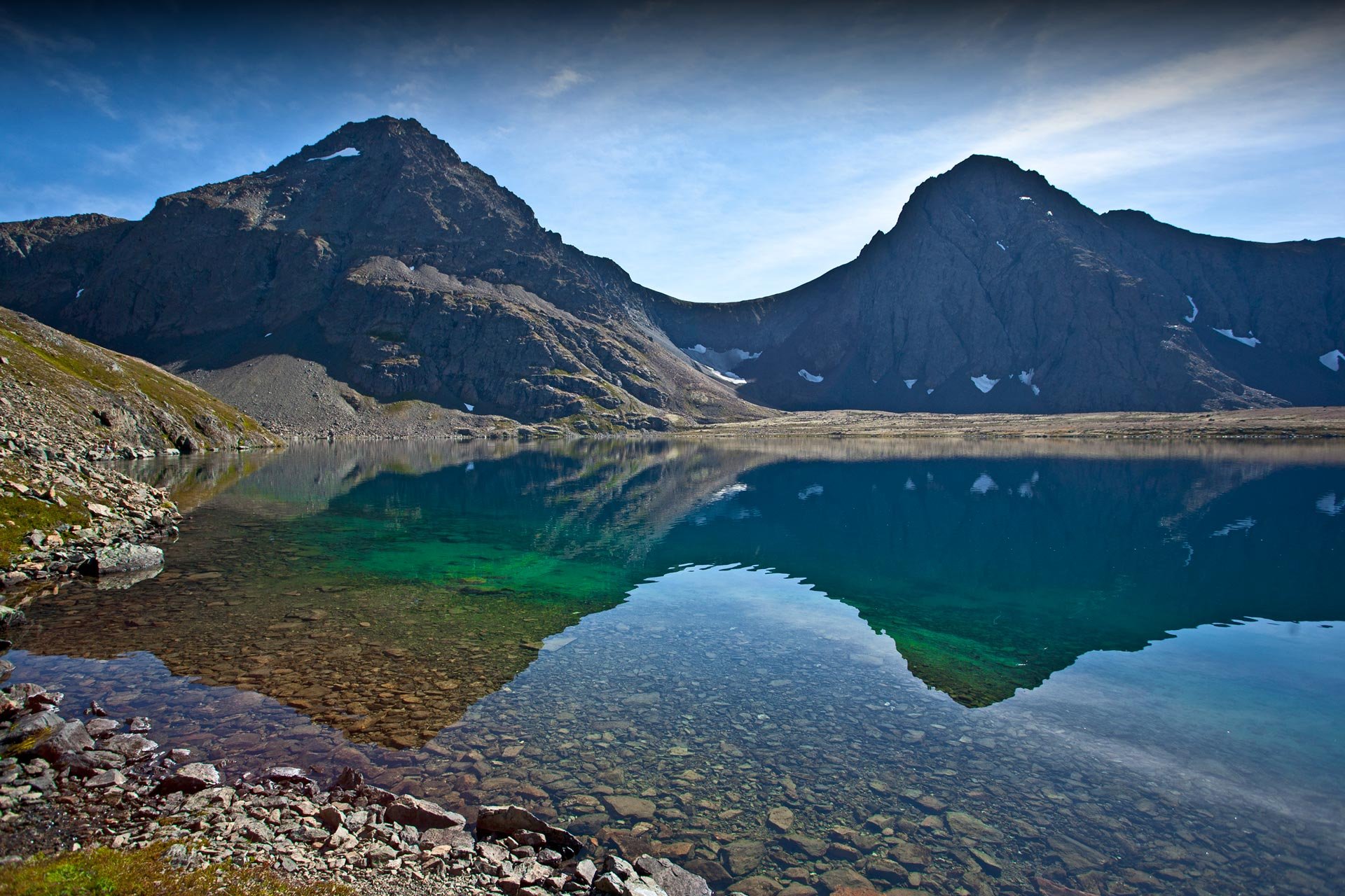 Mountain lake in summer