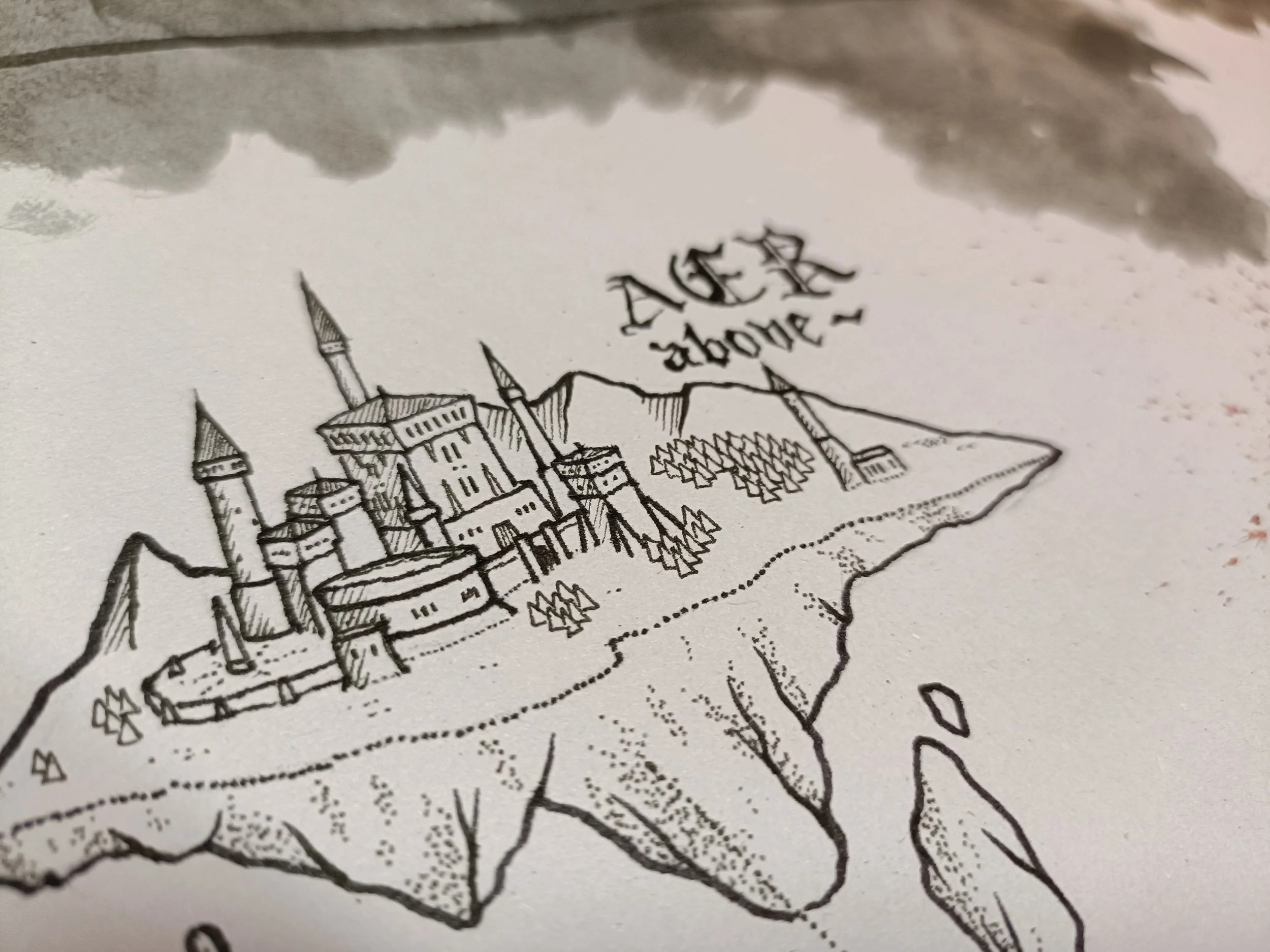 Gothic Horror Style | Ink and Stain on Paper (w. bloodstaining)
