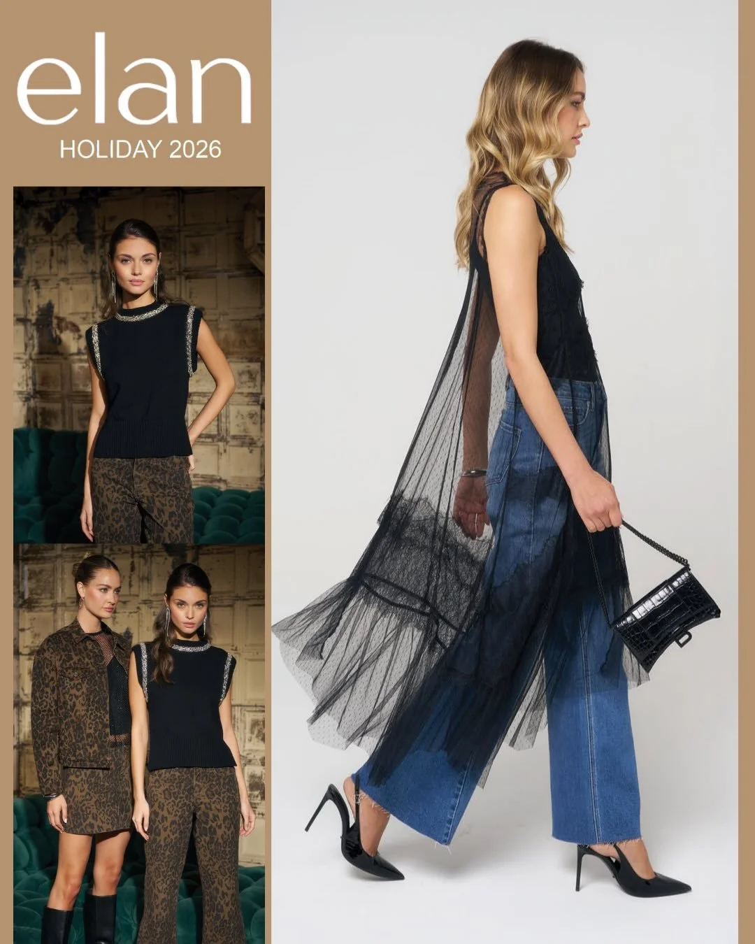 Introducing Elan Holiday AW26 ✨ &mdash; bringing the party to you.

From daytime chic to after-dark sparkle, discover your go-to festive looks.

&pound;19&ndash;&pound;39
Delivery: September/October
Showing now until mid-May

Enquiries:
📞 07391 4271