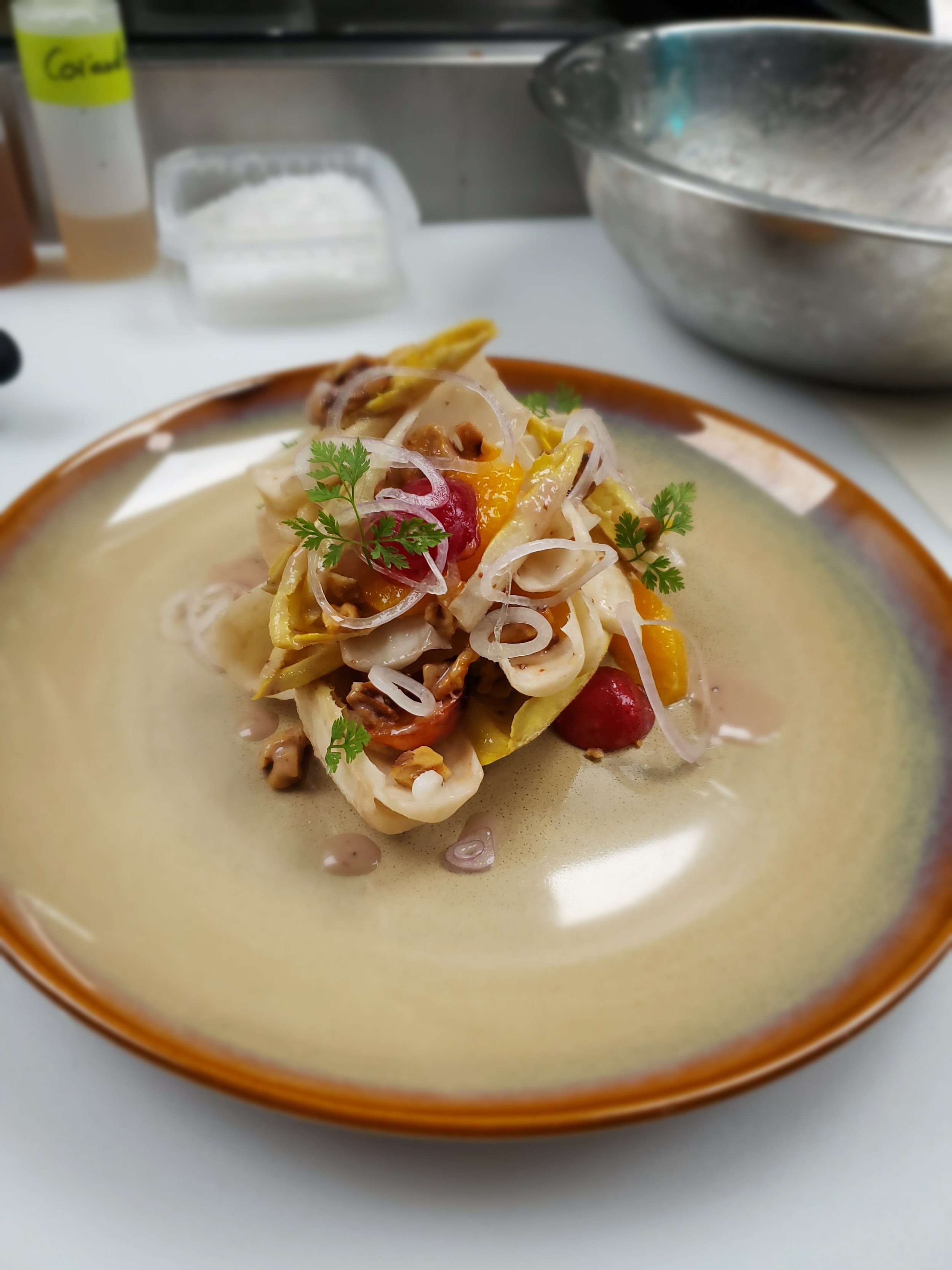 Endive with poached pear and orange.jpg