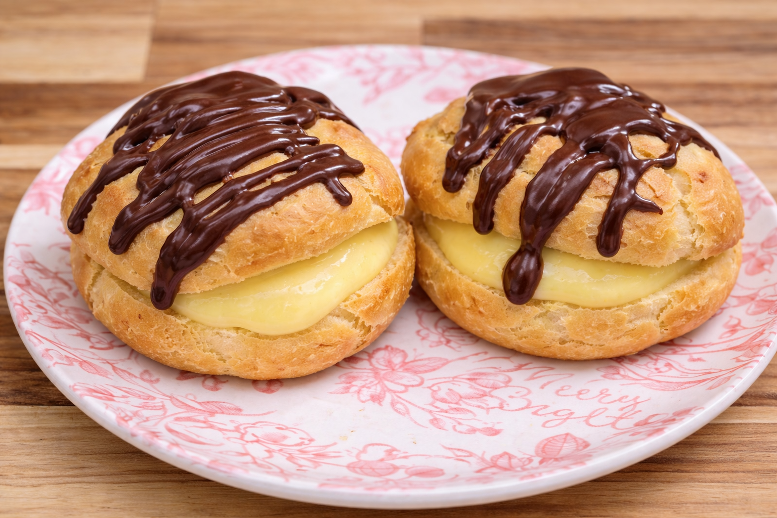 Gluten Free Cream Puffs with Boston Cream Filling