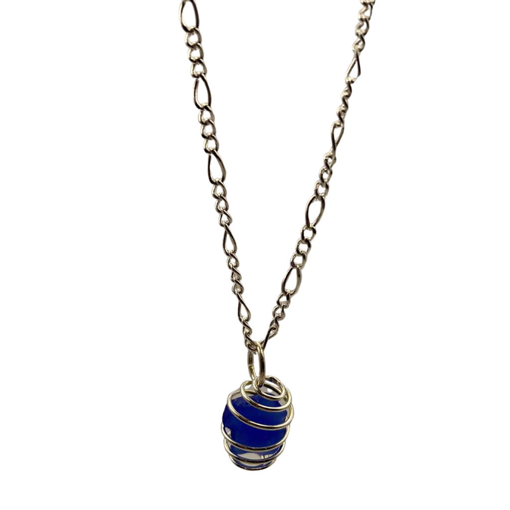 Beach Glass Caged Pendant