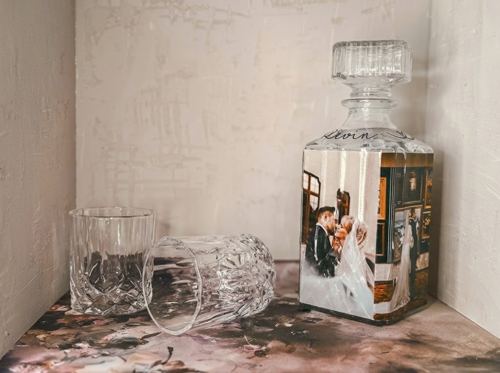 Custom Wedding Whiskey Bottle Set
