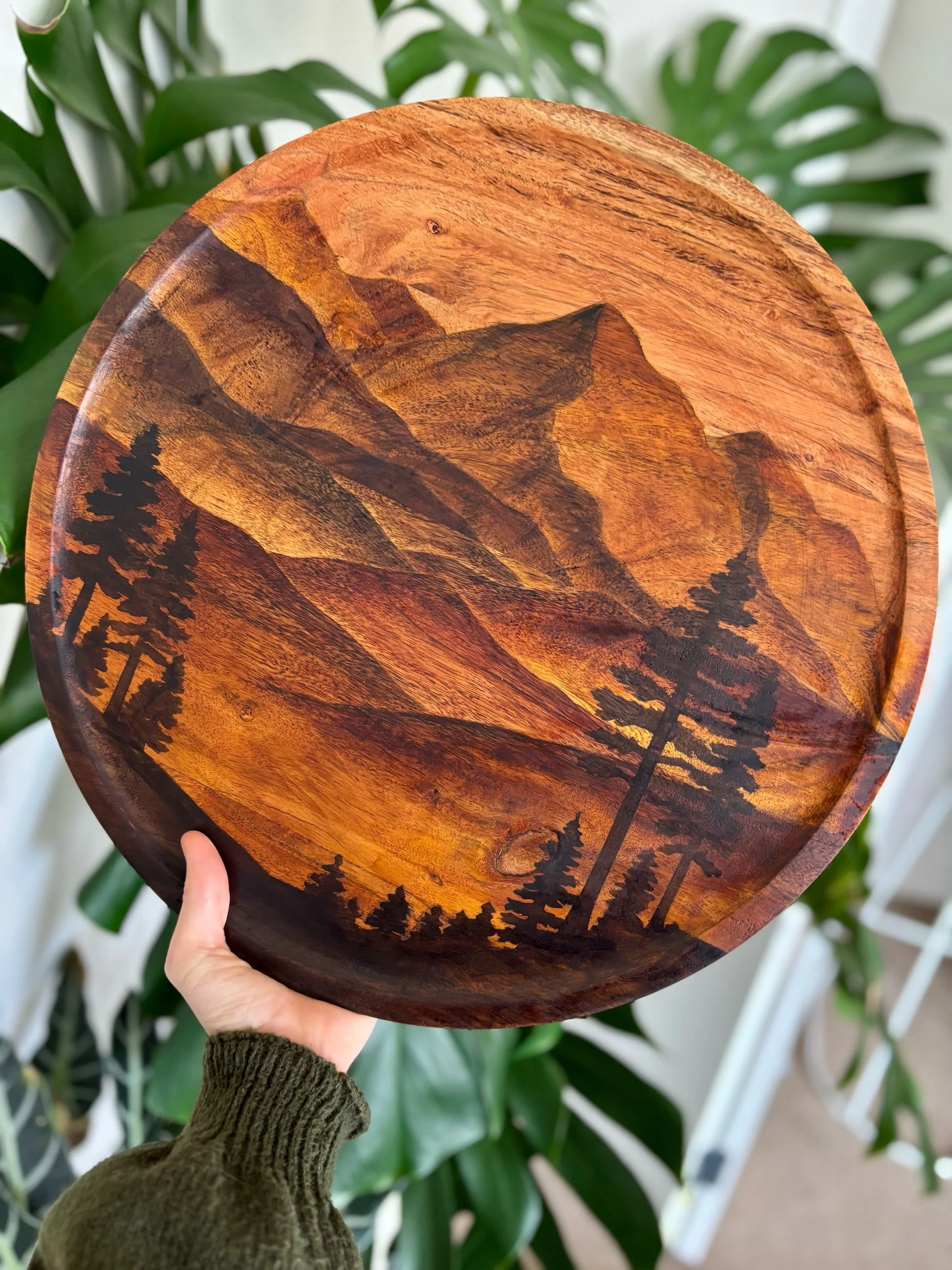 Maunga Within | Stained Mountain Wood Art