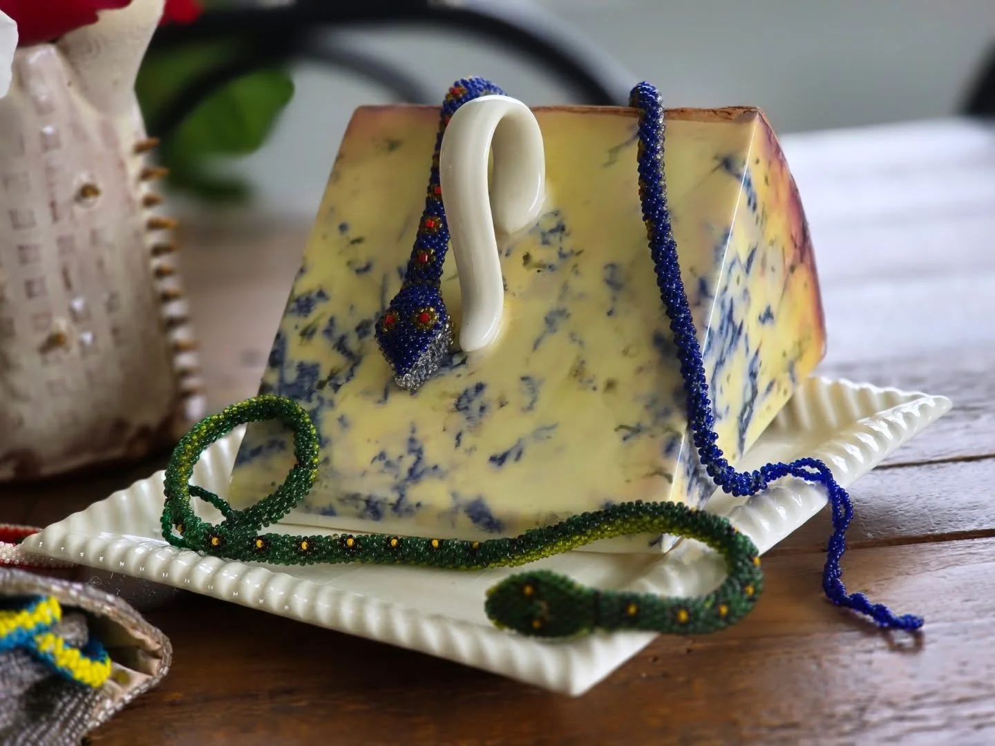 These two beauties are now available for purchase on vintageliberation.com. 

Shop link in bio ✨️ 🐍

#beadedsnake #ww1 #wearablehistory