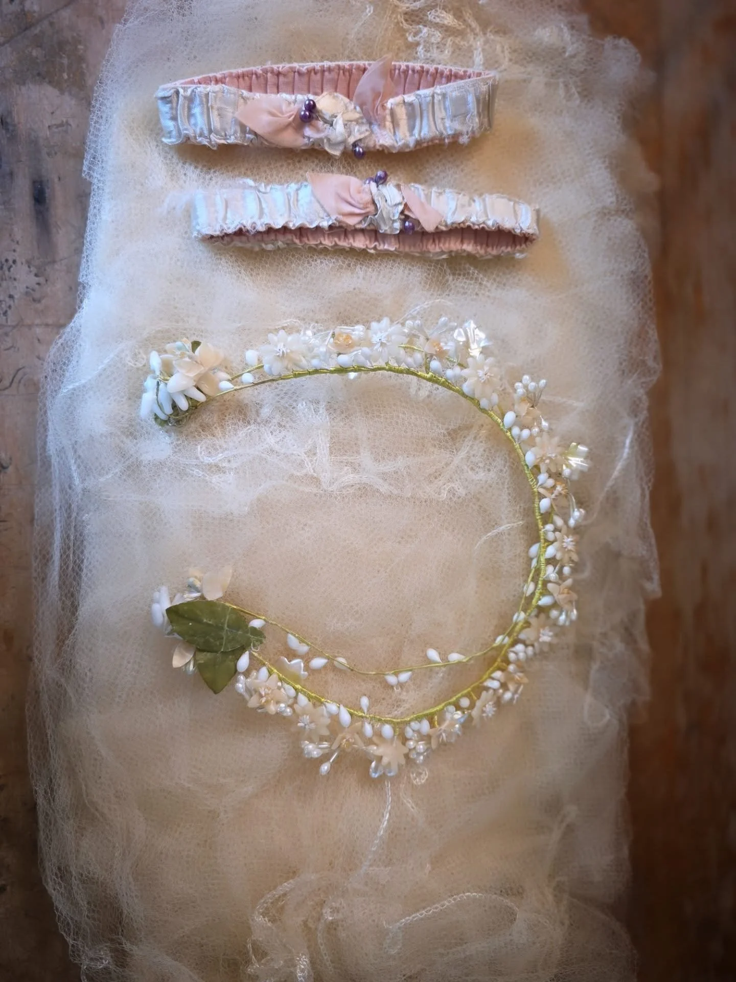 It's a miserable wet Saturday! Have taken the day off...Vintage Liberation will be back open tomorrow Sunday 5th 11am -3pm .

In the meantime enjoy this beautiful Edwardian wedding dress set, complete with wax blossom crown, silk garters and veil 👰&