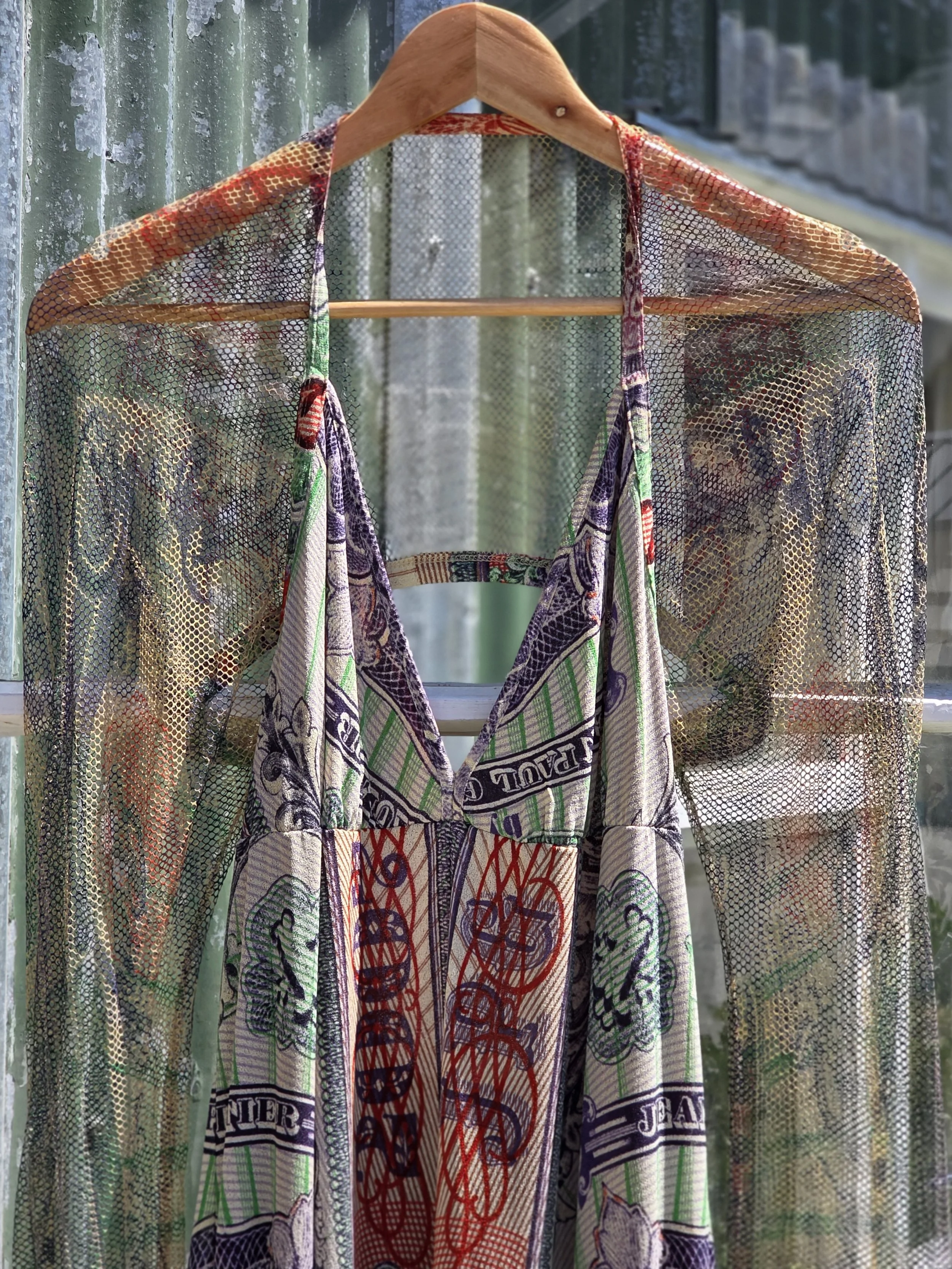 1990s Jean Paul Gaultier Mesh Print Dress