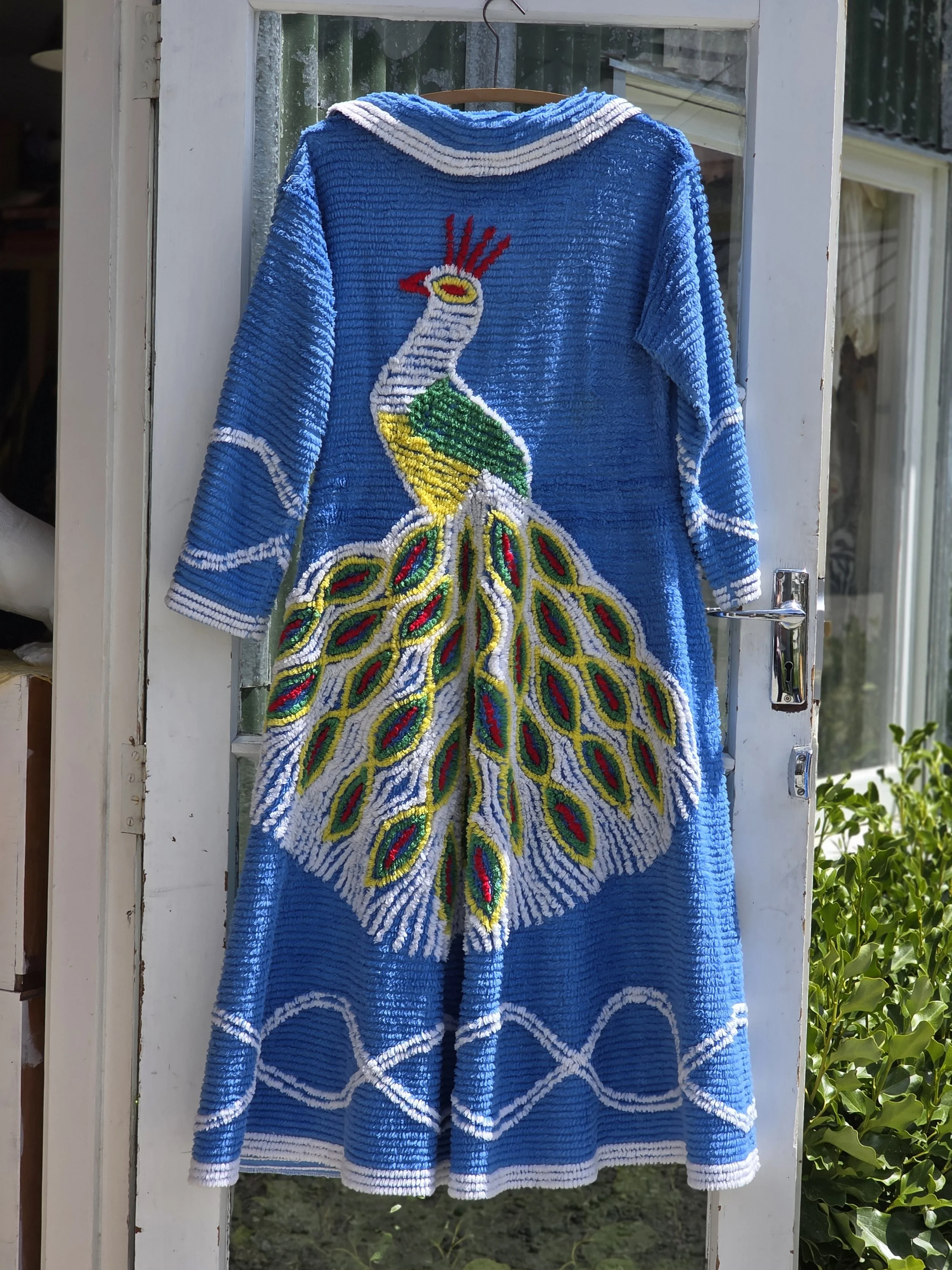 1950s Chenille Peacock Robe