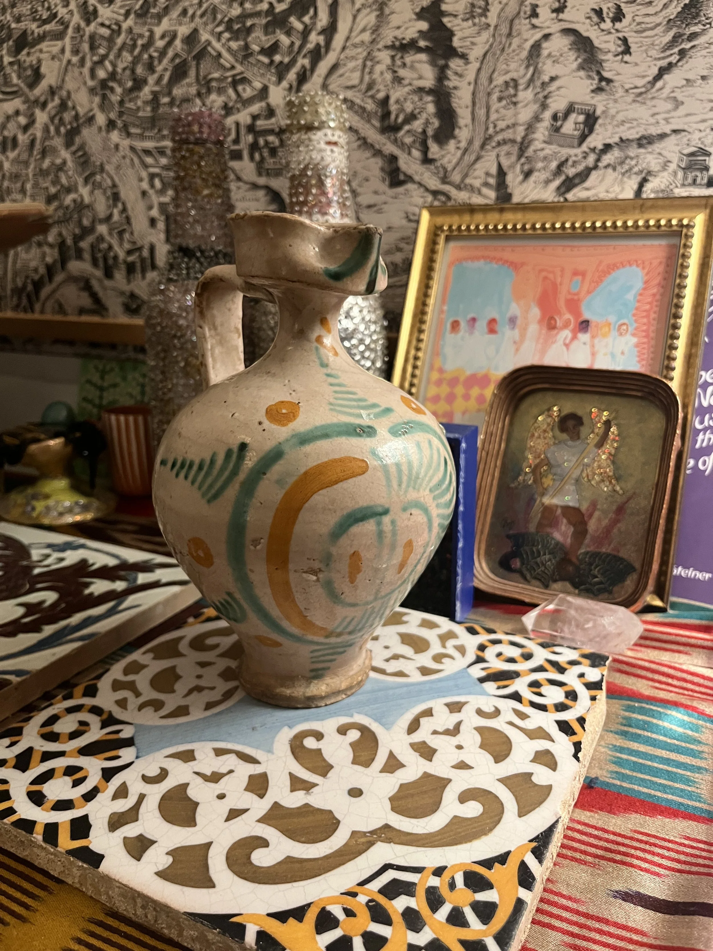 19th Century Sicilian Maiolica Mini Pitcher