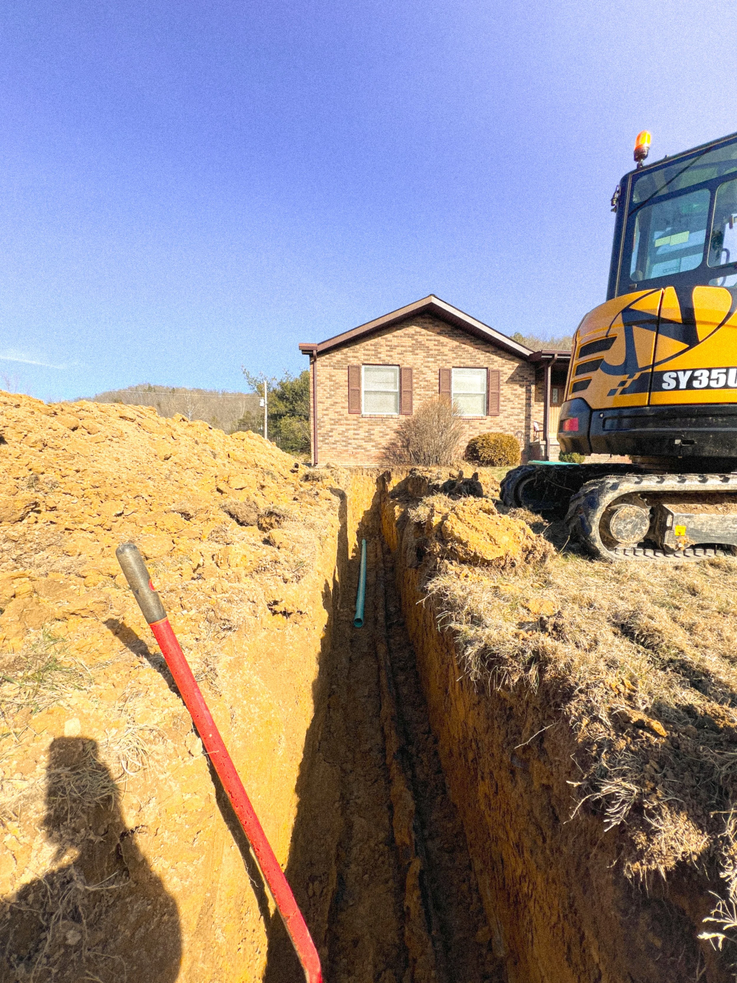 Electrical conduit trench excavation in London KY