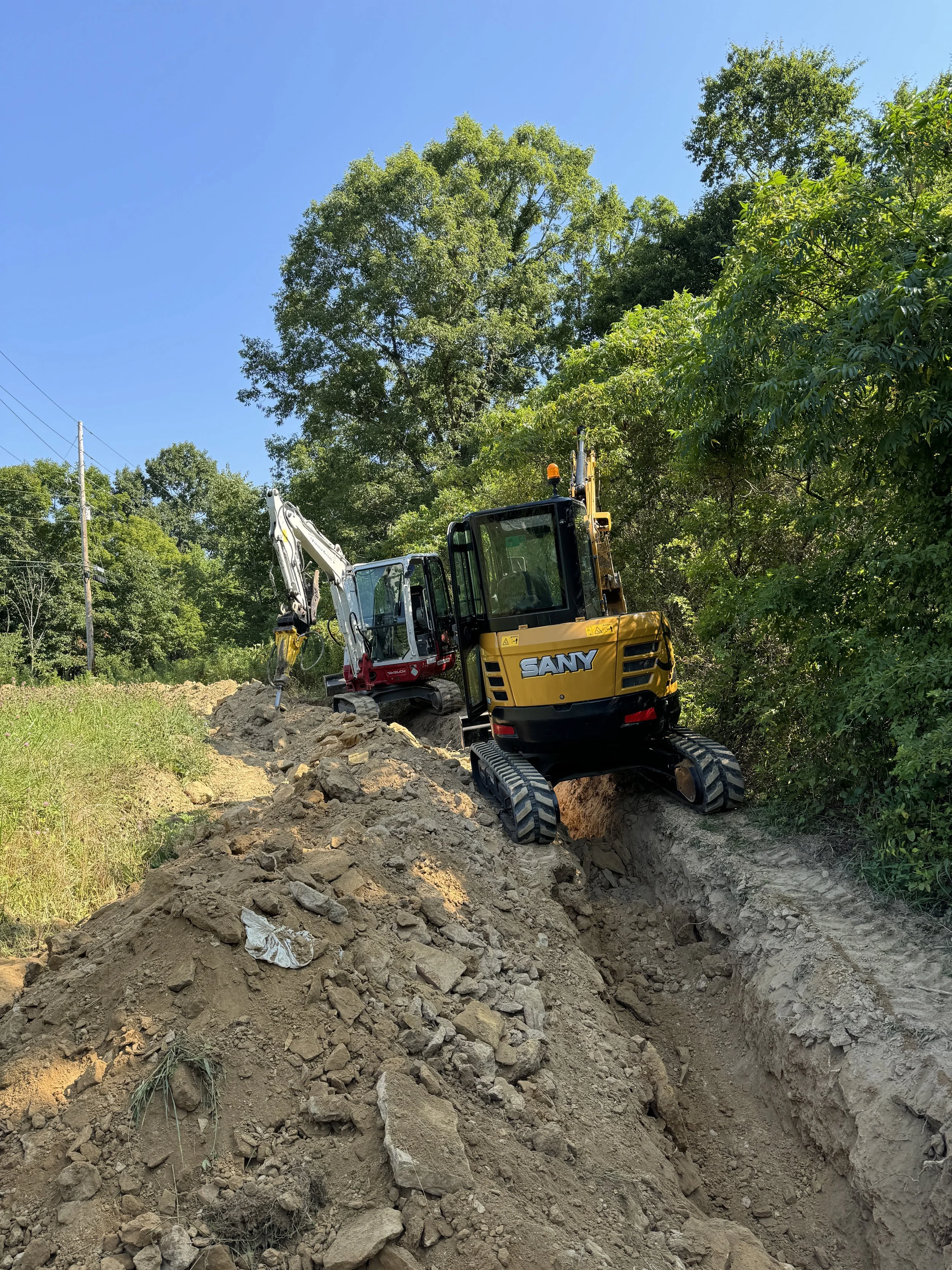 Utility trench digging Corbin KY for electrical conduit run