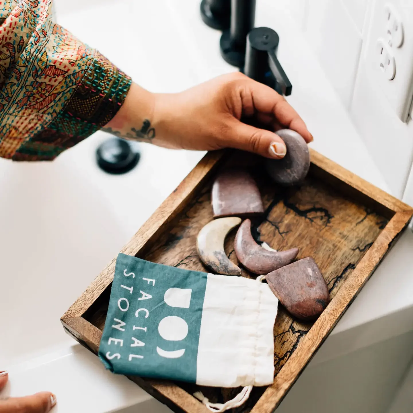 face massage stone set — ten thousand villages