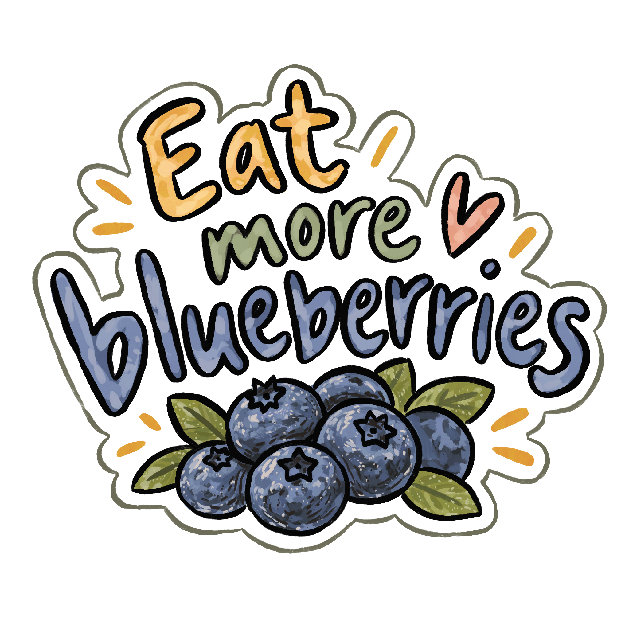 EAT MORE BLUEBERRIES STICKER