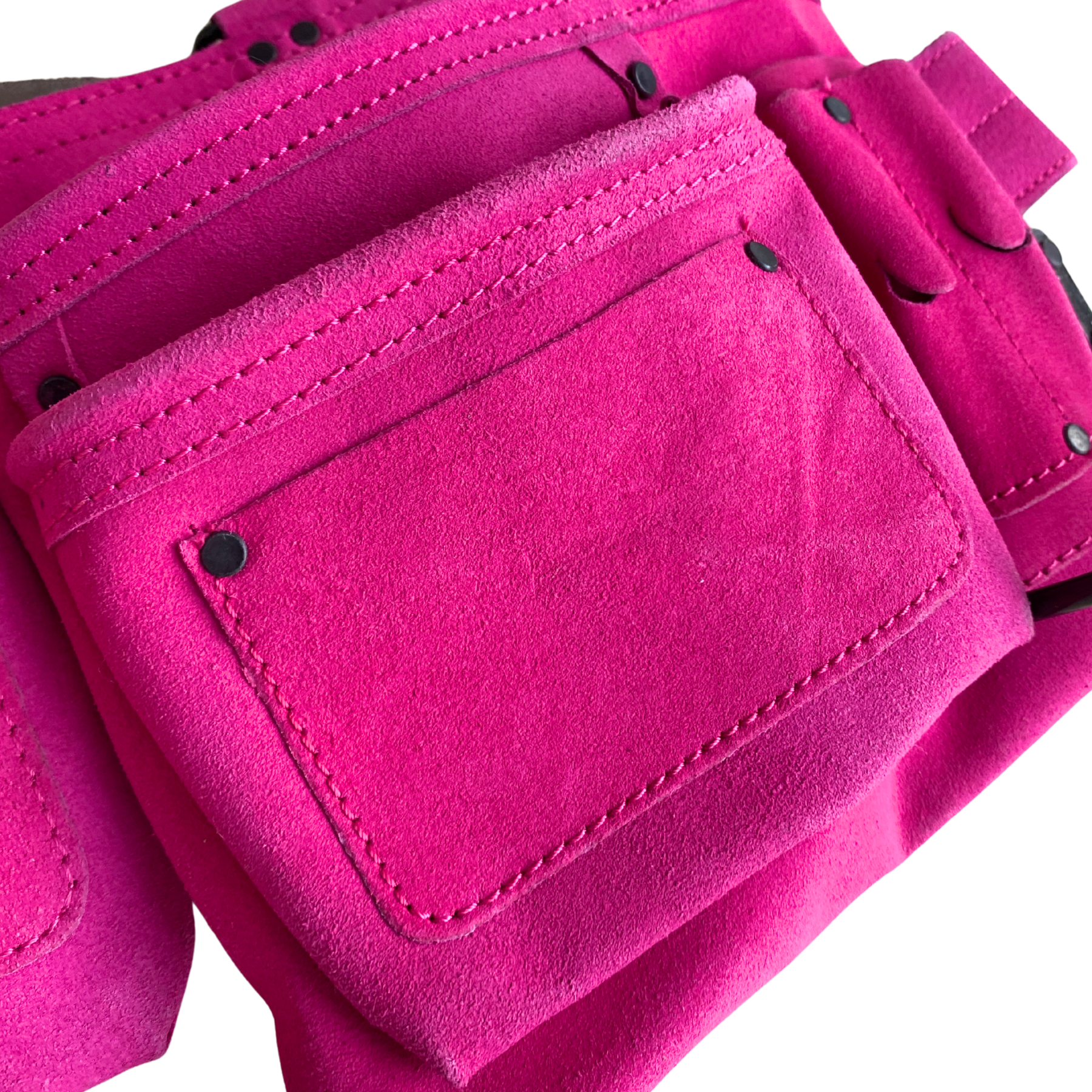 Pink Tradie Ladie branded tool belt close up product shot