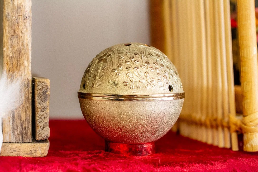 Round Brass Incense Holder