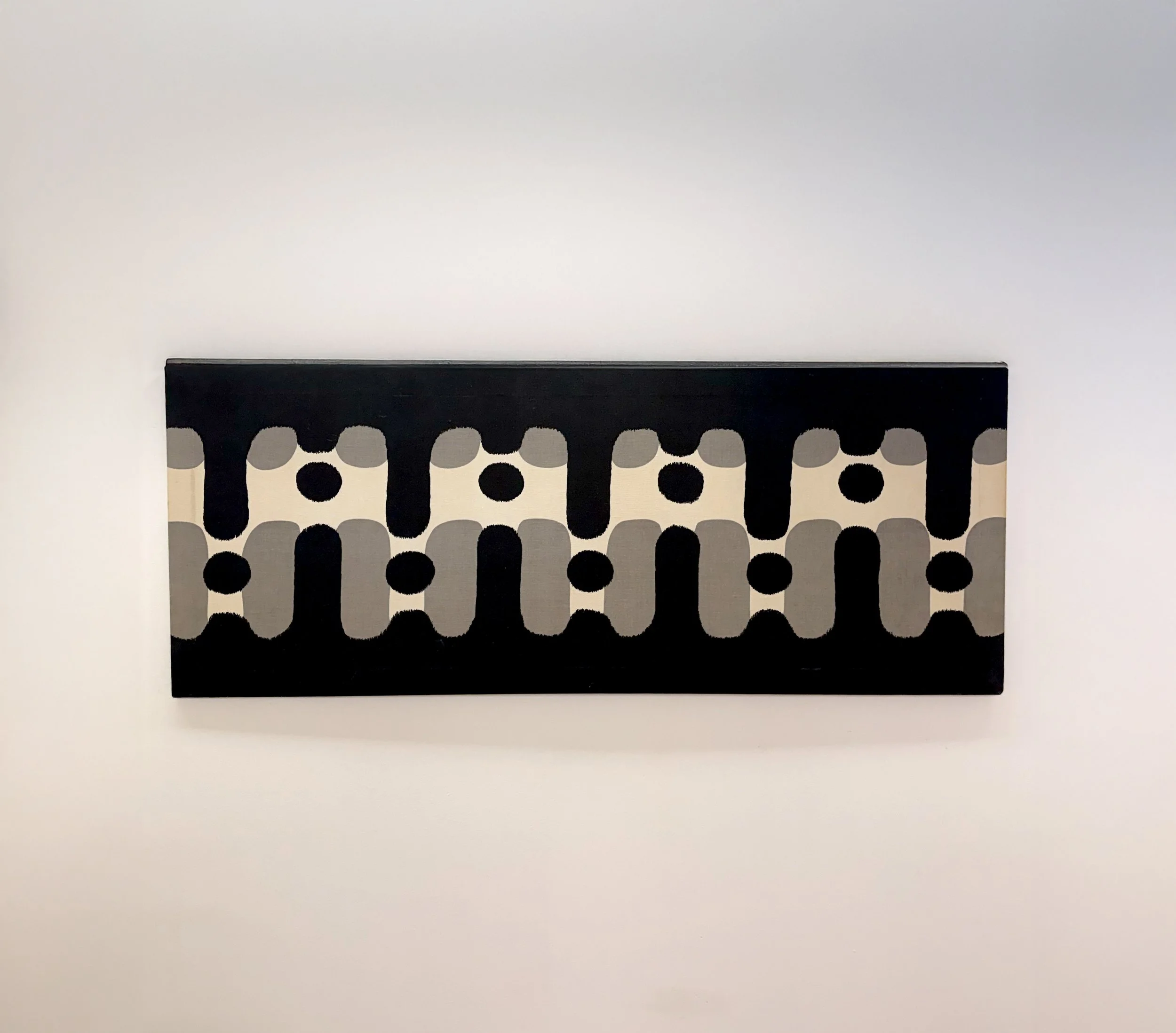 1970s Silk Screened Fabric Art on Frame