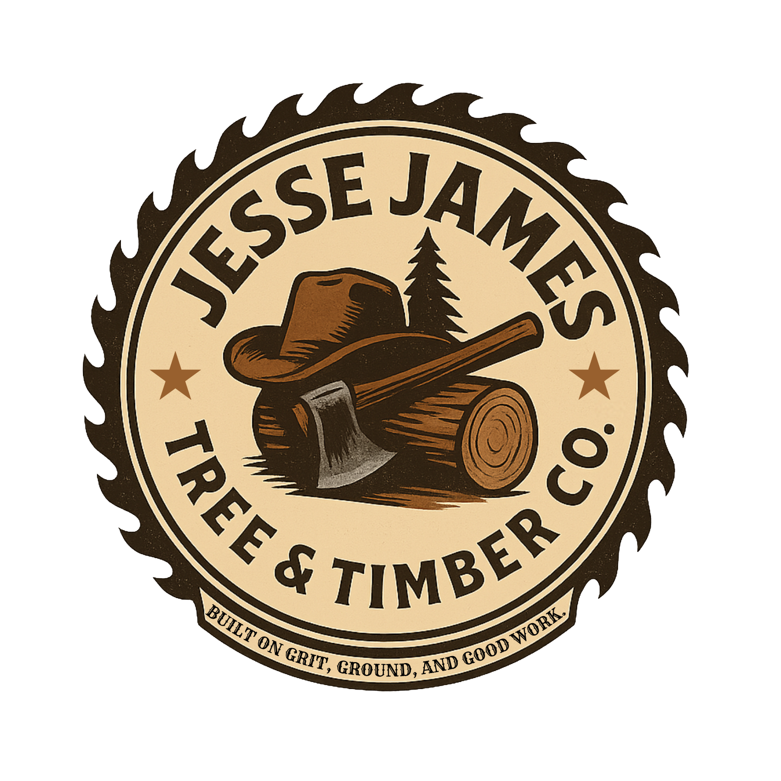 Jesse James Tree & Timber LLC logo – veteran-owned Southern Illinois tree service.