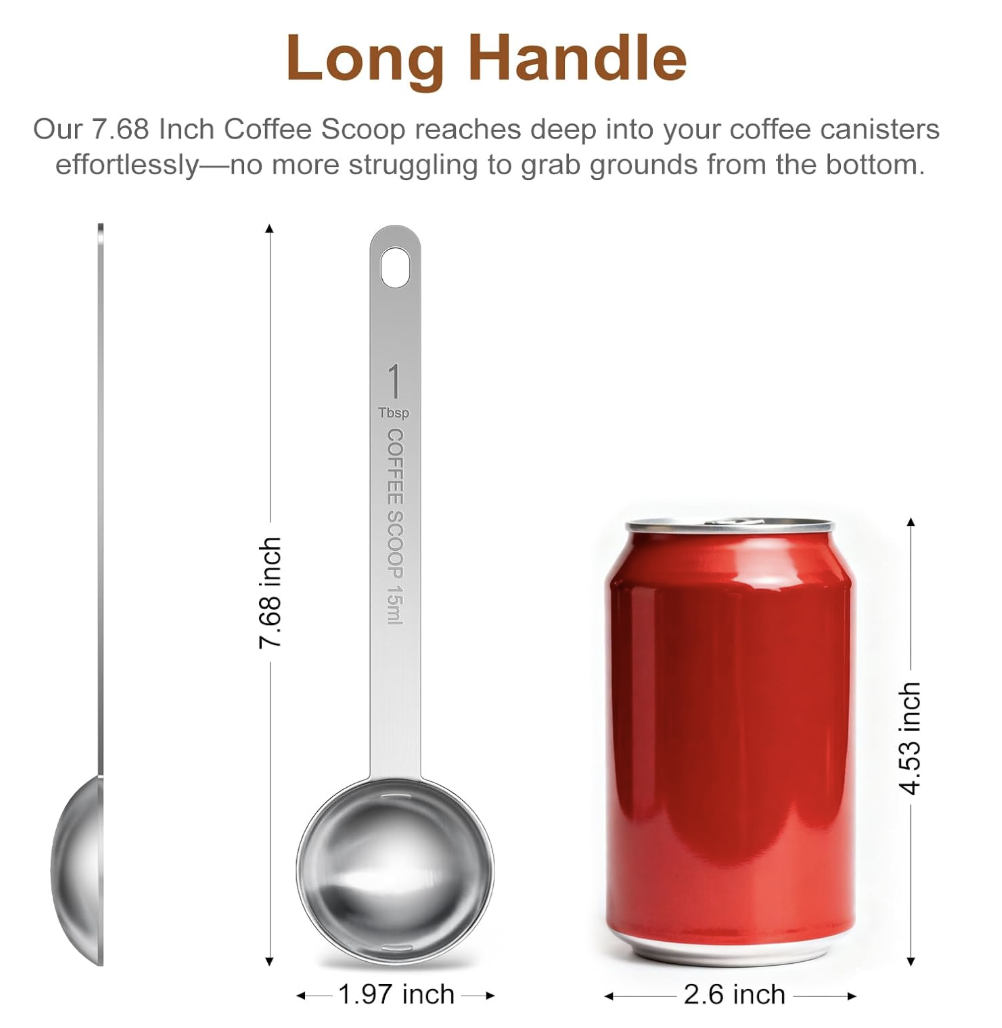 Long-Handled Stainless Steel Detergent Scoop