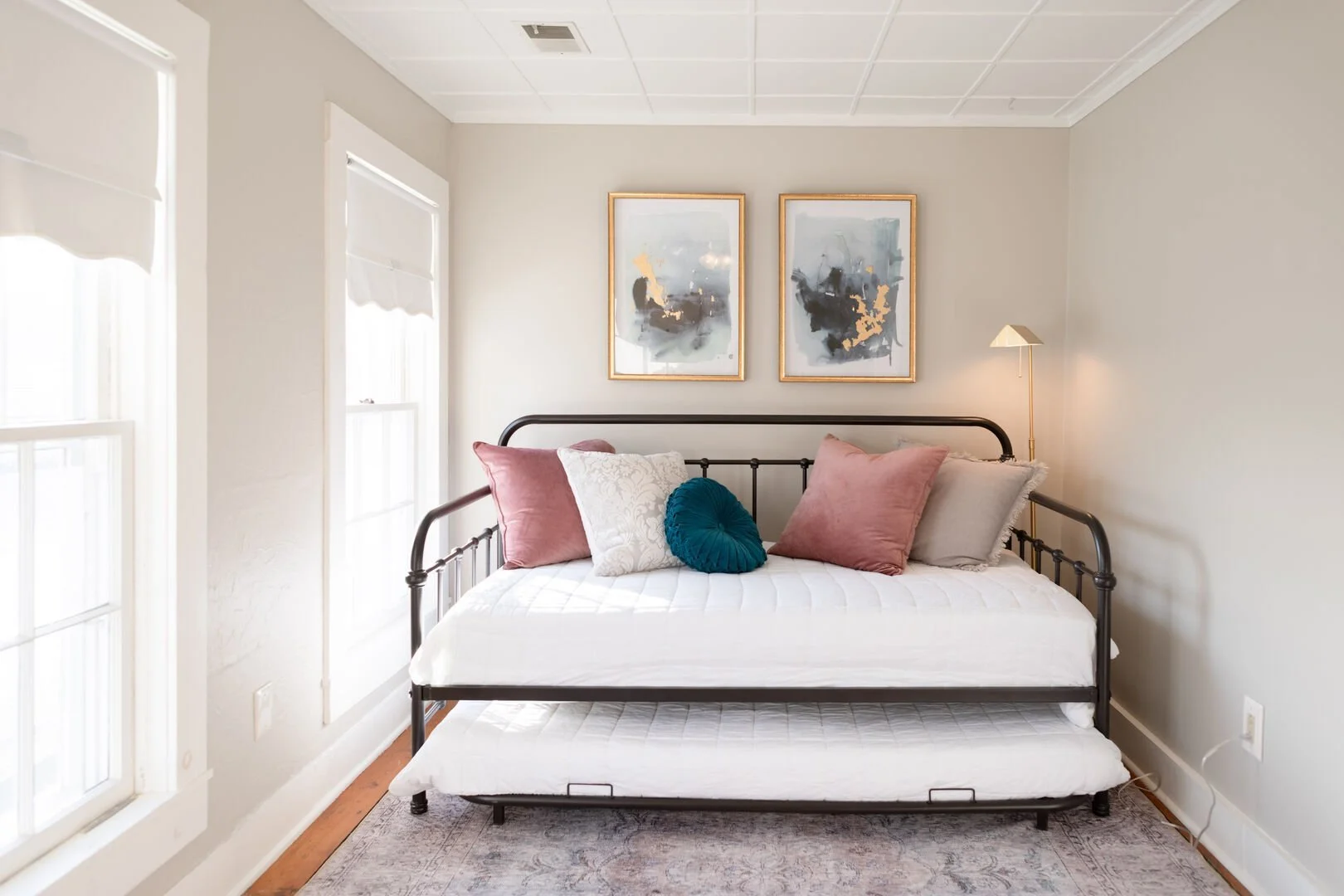 Room 5 - Queen Bed - 2nd Floor - Custom Corner Fireplace - Pull Out Bed - Patio Door Opens to Private Balcony (3 adult capacity)