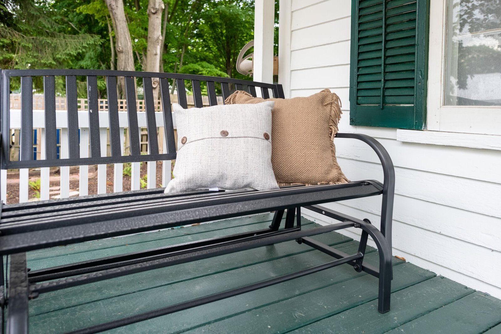 A porch at Park House Inn in Saugatuck