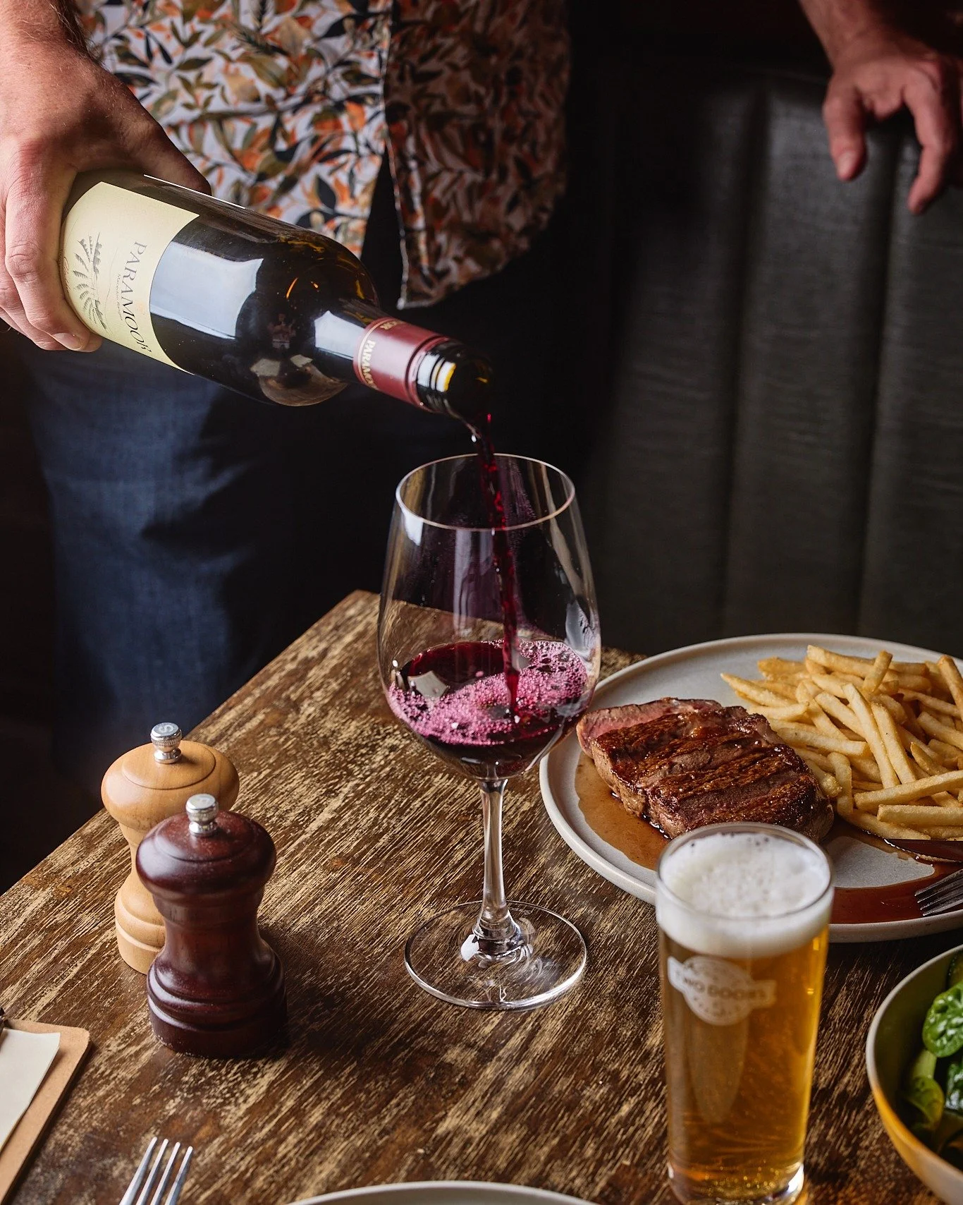 Red wine, steak, and fries - say less.

And yep, the fries come from our gluten-free fryer.