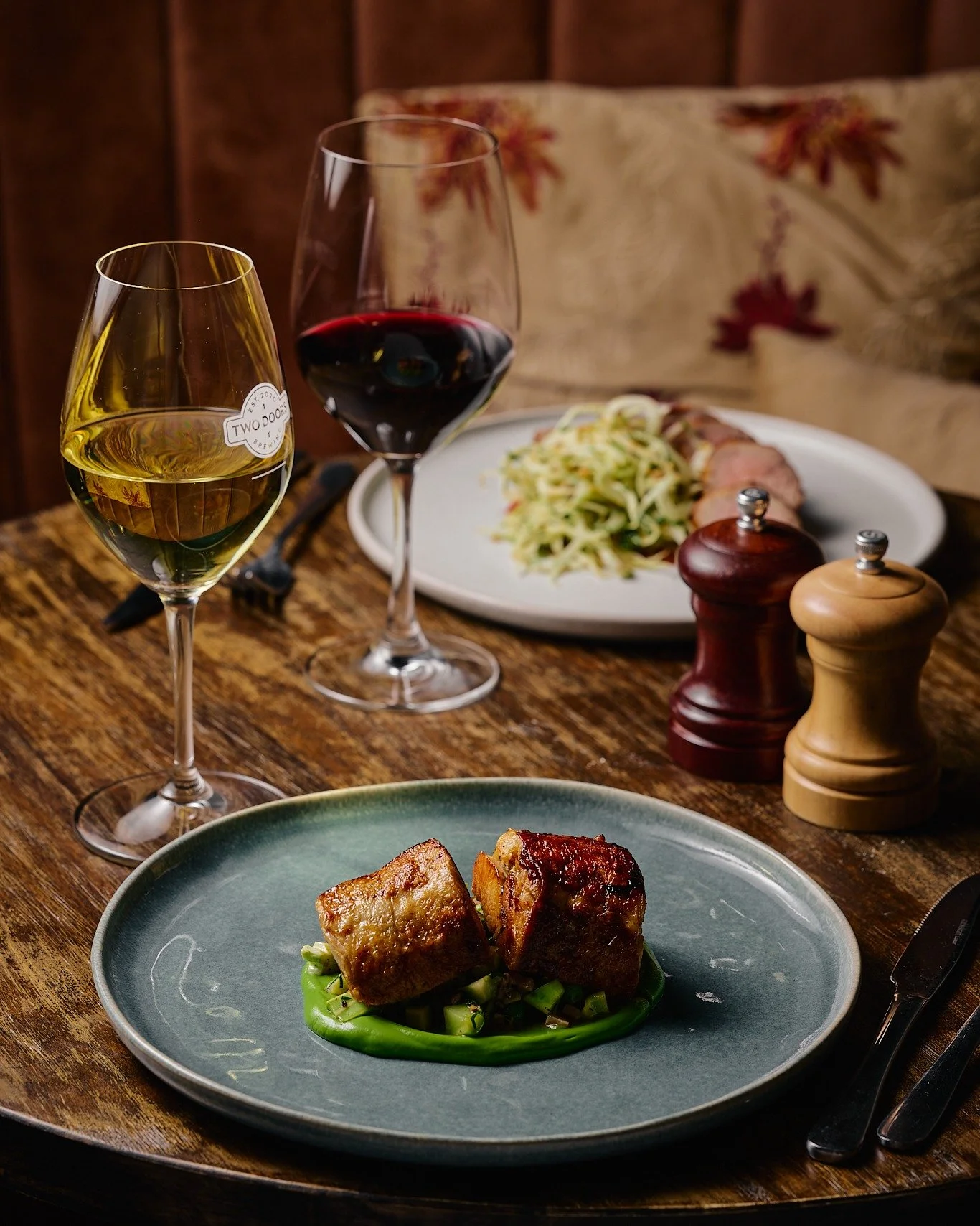 Two Doors Table runs Monday to Thursday.

2 courses for $59pp, or 3 courses for $69pp.

Come in for a proper meal without the fuss. We&rsquo;ll save you a spot.