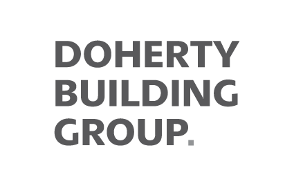 Doherty Building Group logo in black and gray text.