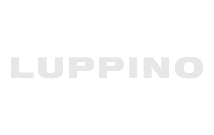 The word "LUPPINO" in bold, white letters on a black background.