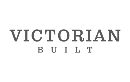 Text reading 'Victoria Built' in black font on a white background.