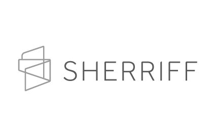 Sheriff logo with a geometric star icon and the word 'SHERIFF' in gray text.