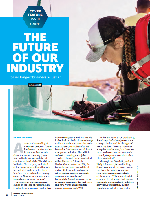 screenshot of article on youth in the maritime industry