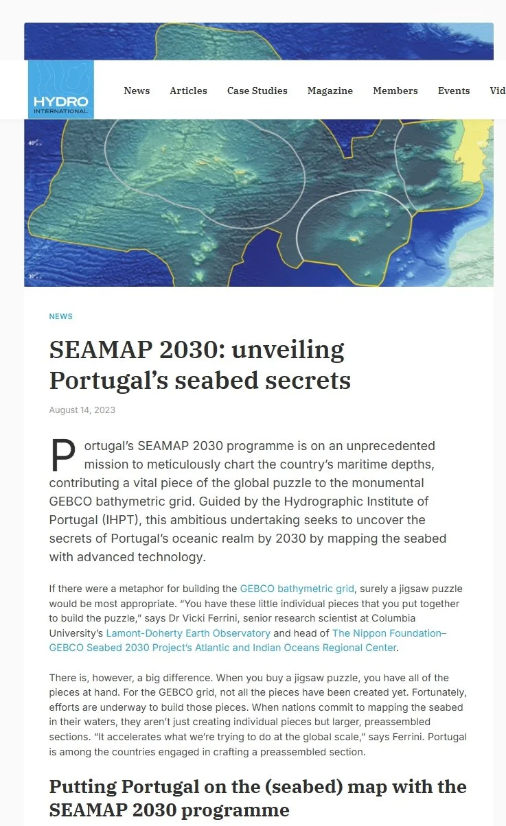 screenshot of article created for Hydro International