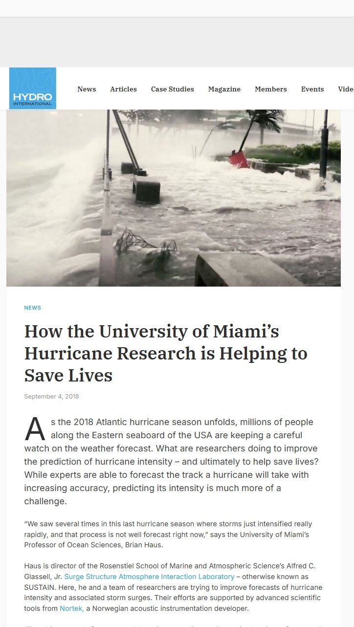 Article on hurricane research