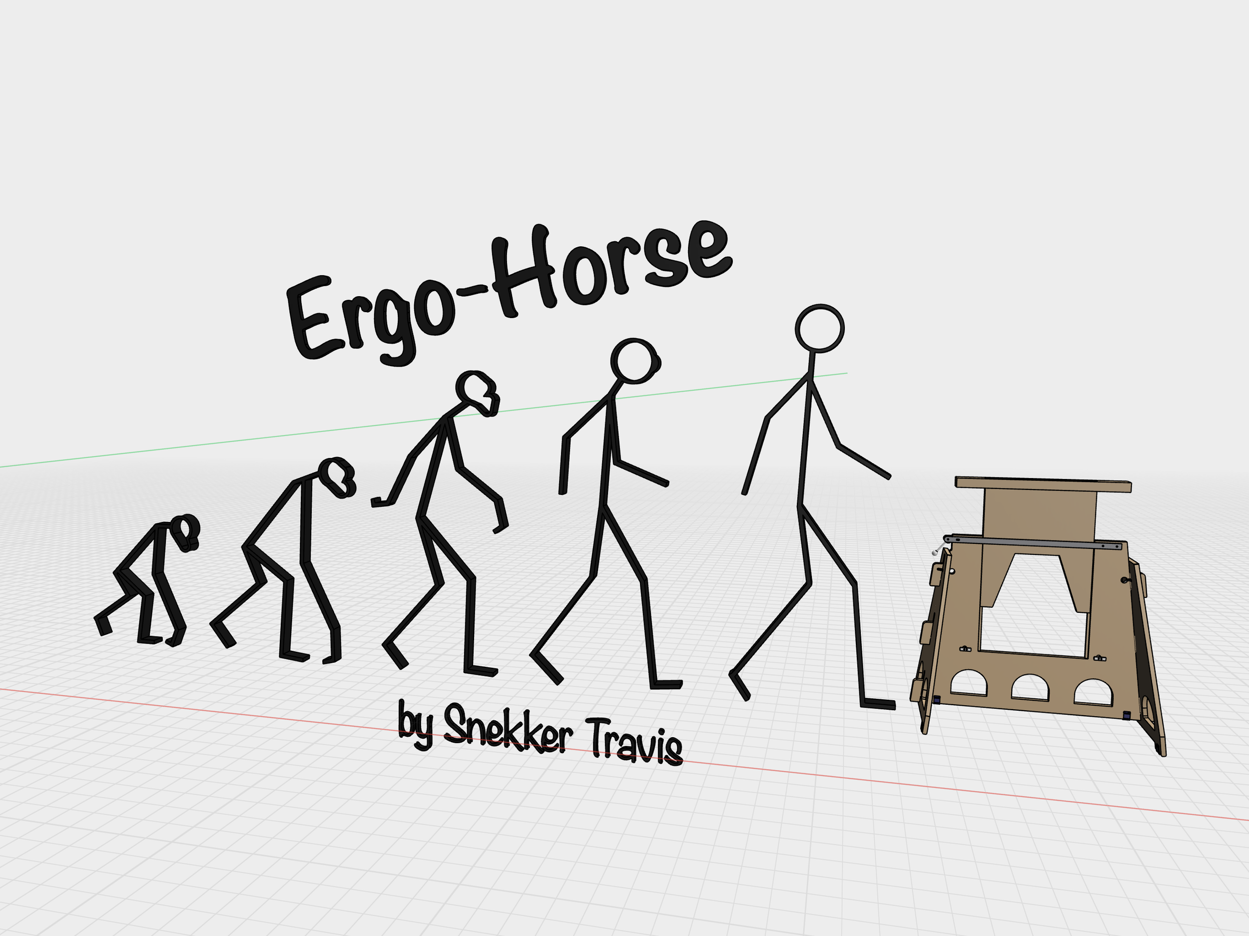 Ergo-horse by Snekker Travis, saw horse, arbeids bukte, work station, M.F.T. hole system