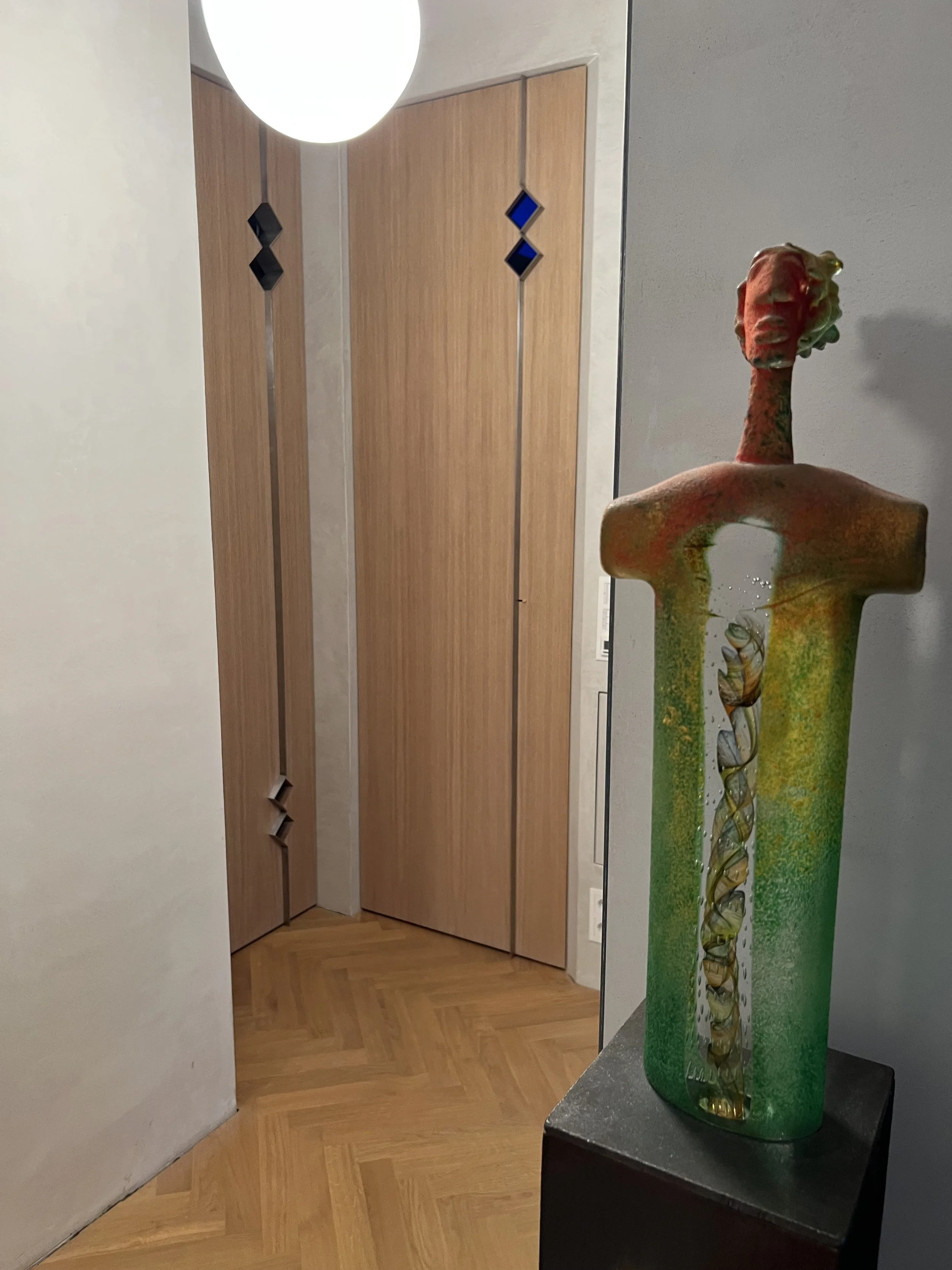 Custom oak interior door, eik dør, hidden hinges,made by Snekker Travis Johnson