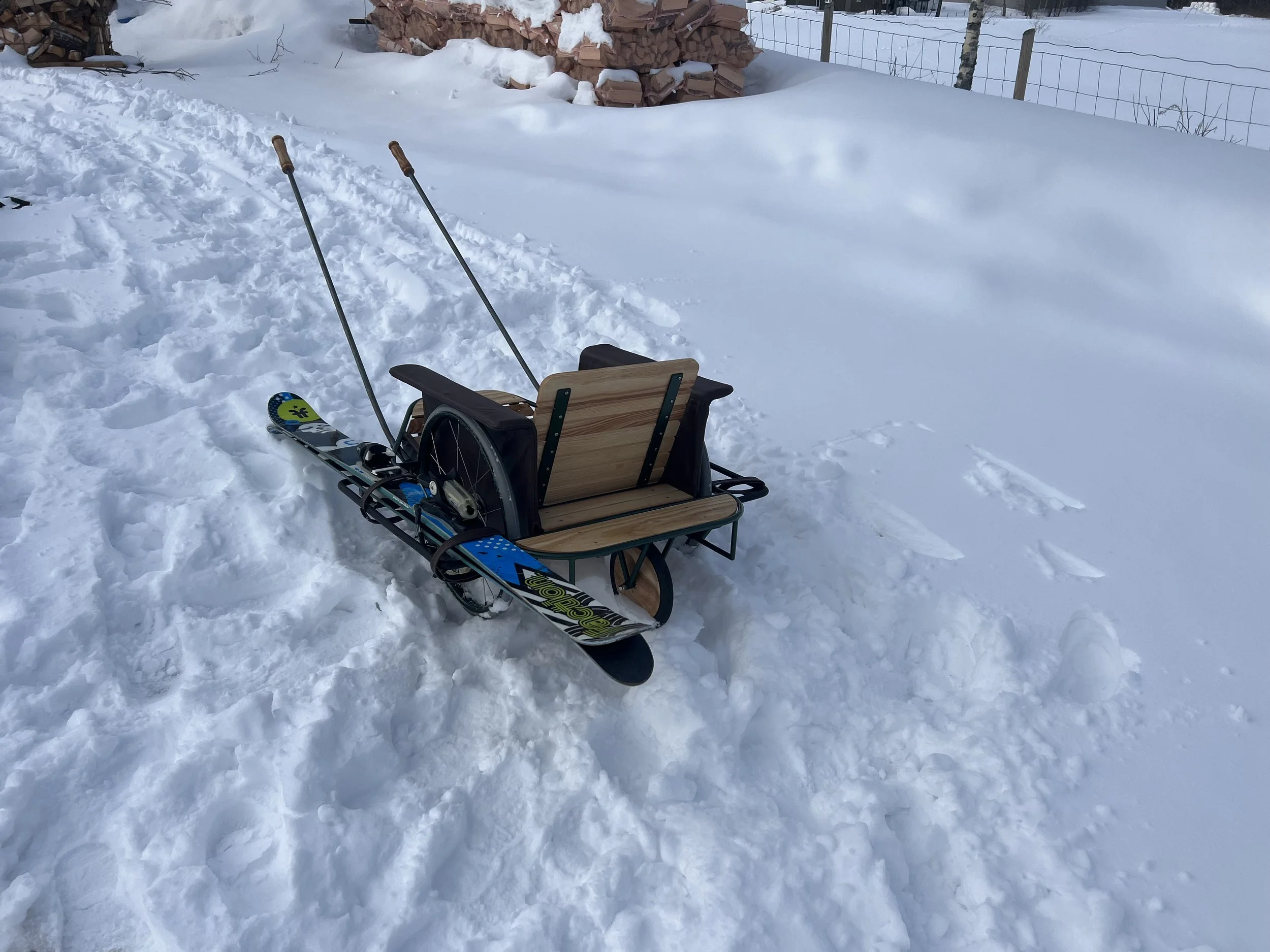 Alpine cart, ash cart, converted milk carriage, ski cart, made by Snekker Travis Johnson