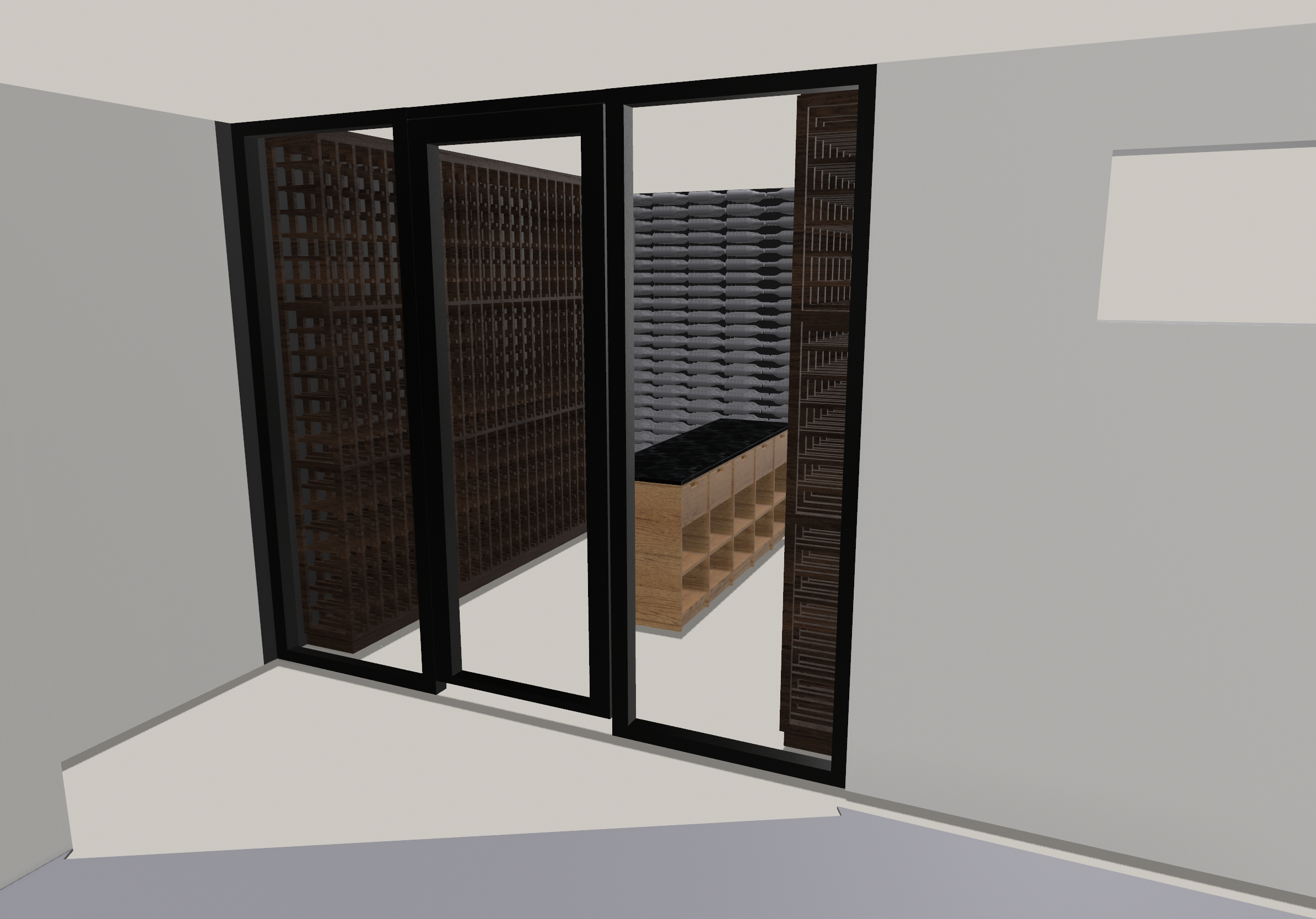 Fumed oak wine celler, oak wine celler, , 3-D design, vinkjeller, made by Snekker Travis Johnson