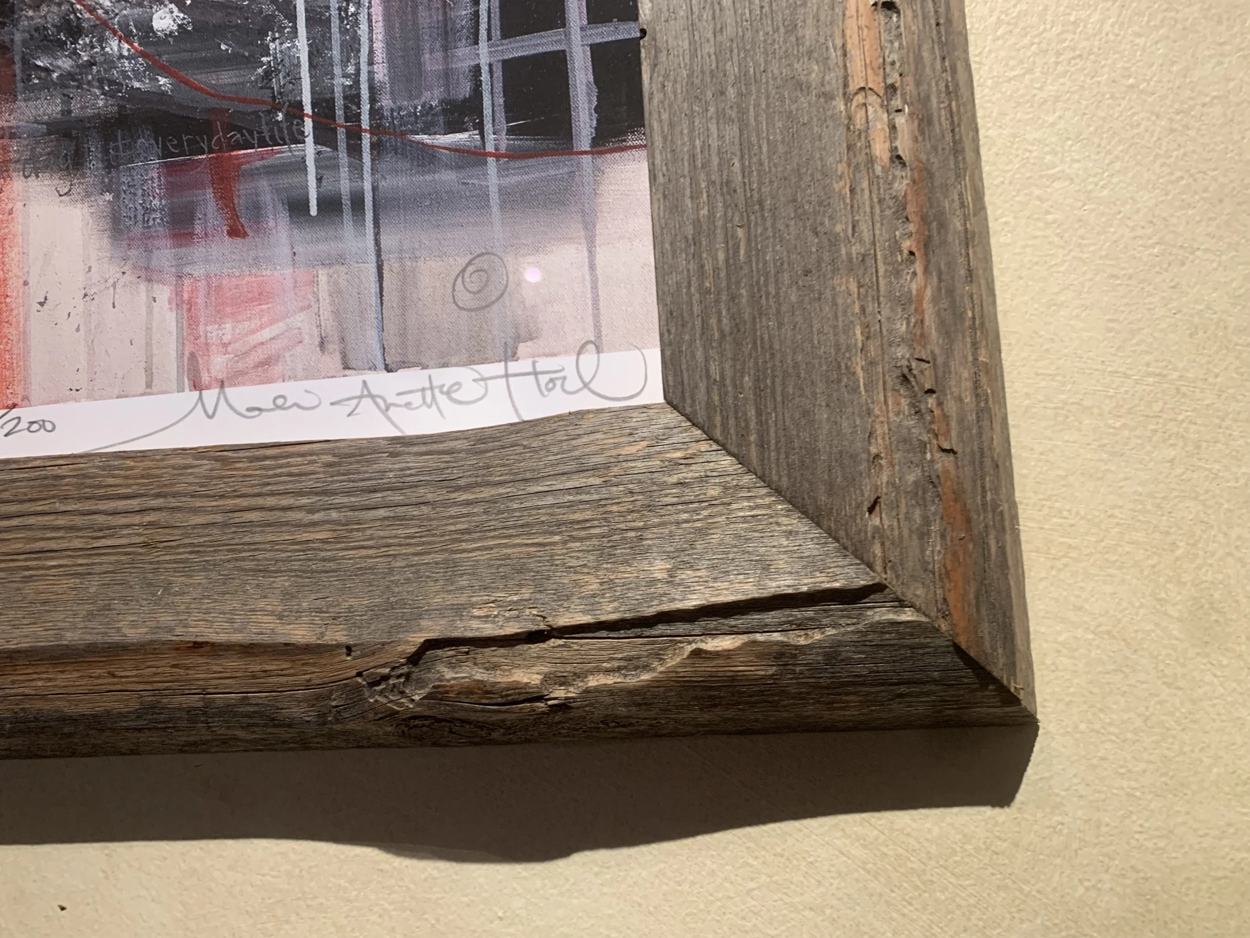 Picture frame, rustic picture frame, bilde ramme, rough timber frame, weathered picture frame, made by Snekker Travis Johnson