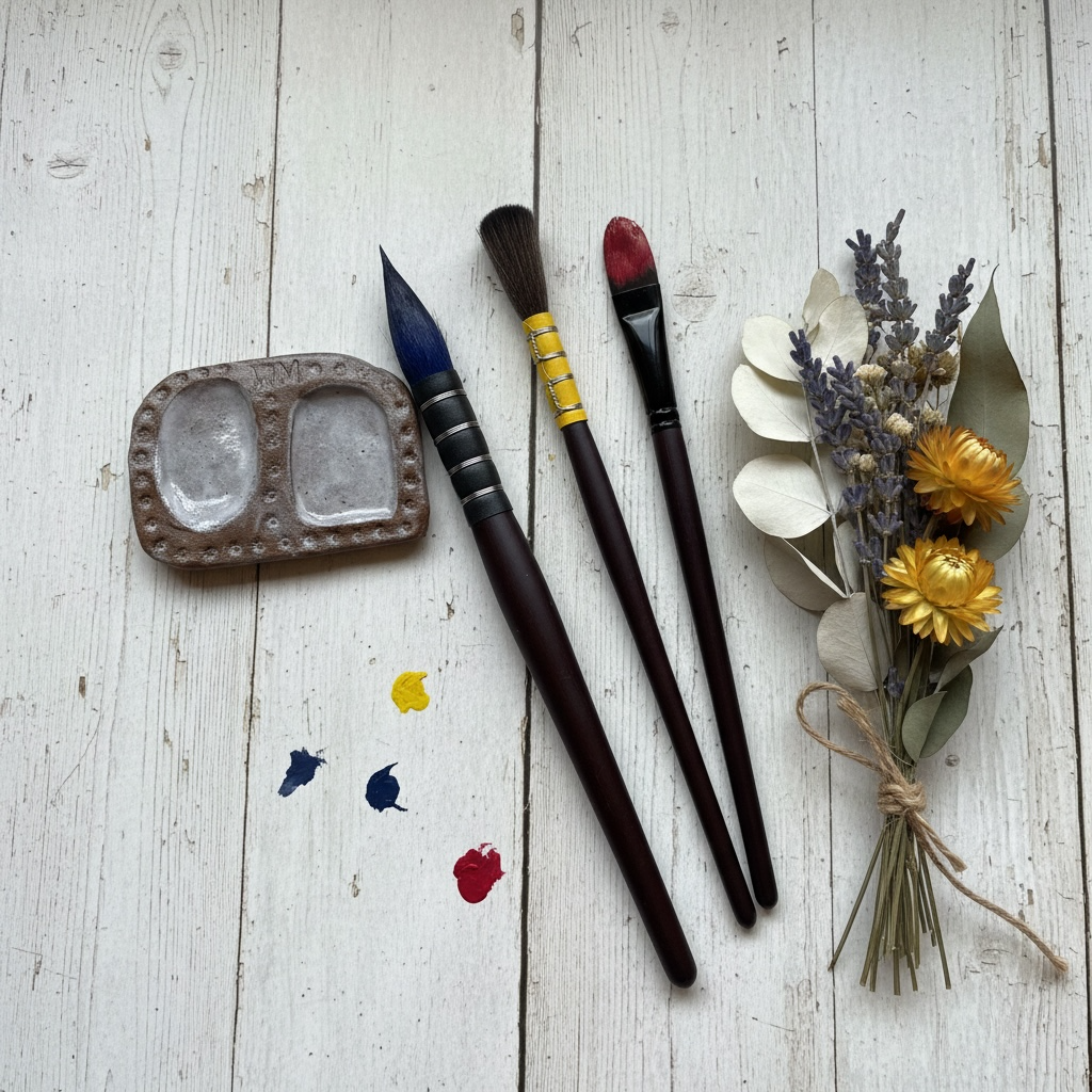 Ceramic glazed double artist palette