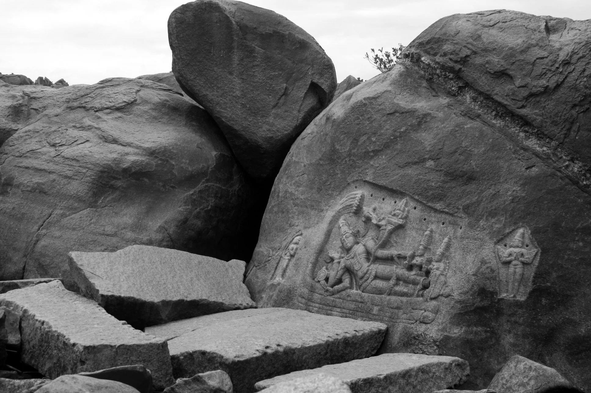 Rock art on Tungabhadra River bank