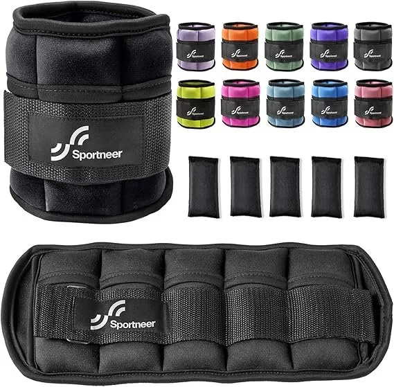 Adjustable ankle weights for strengthening during rehabilitation