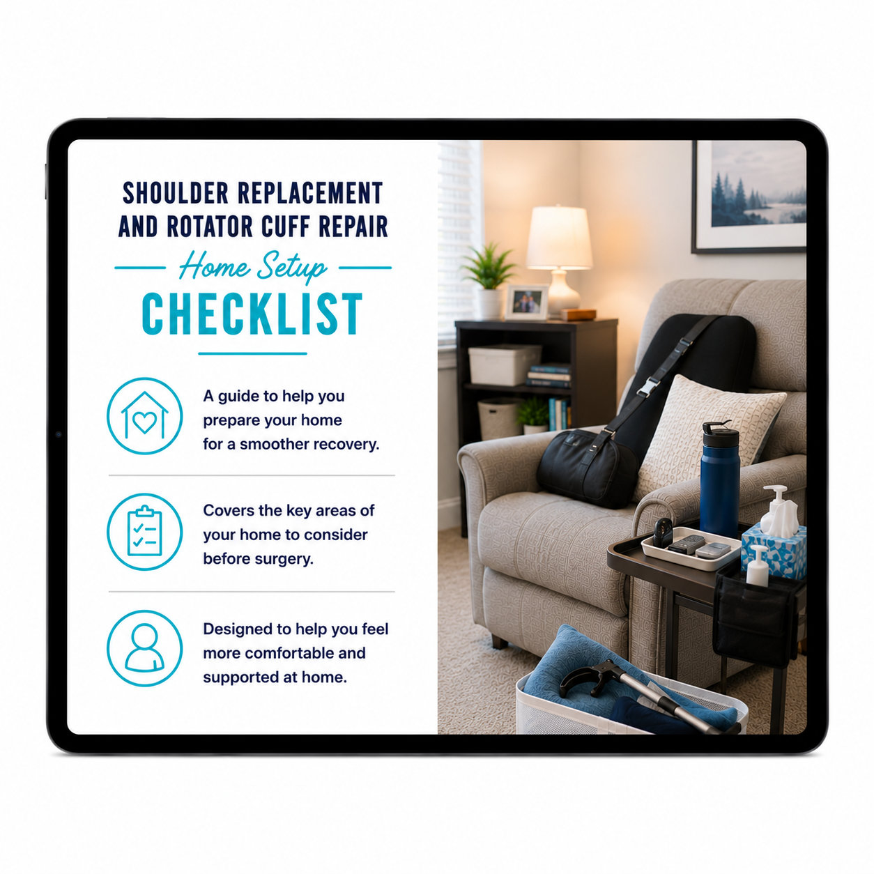 Shoulder Replacement and Rotator Cuff Repair Home Setup Checklist