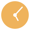 A simple clock showing the time as 1:10.
