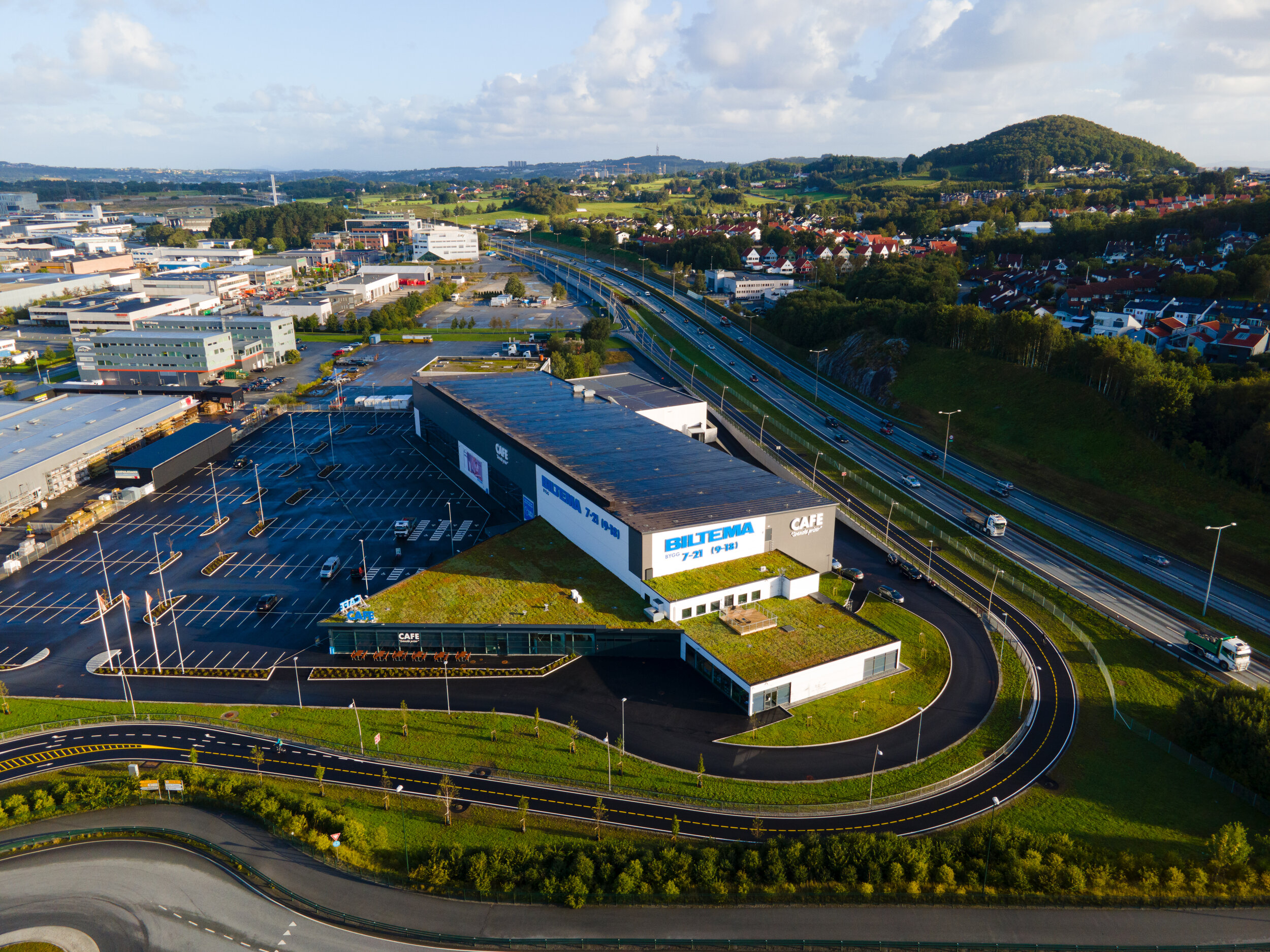 Sedumtak på Biltema Forus