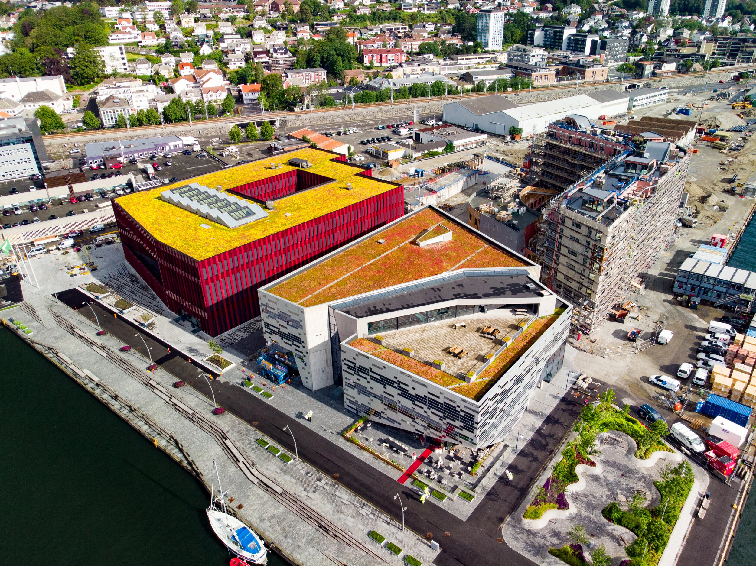 Sedumtak på rådhuset i Sandnes